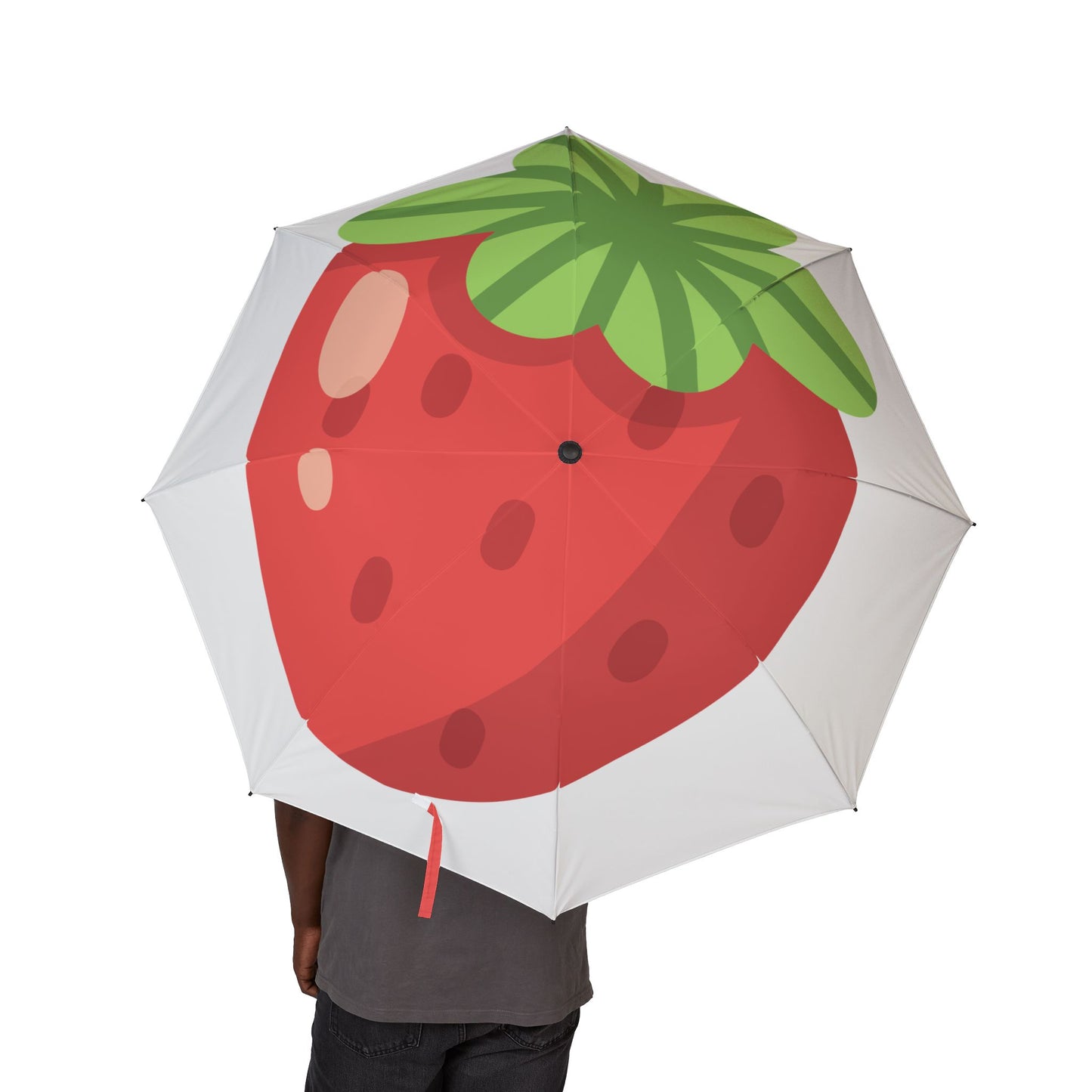 Strawberry Semi-Automatic Foldable Umbrella