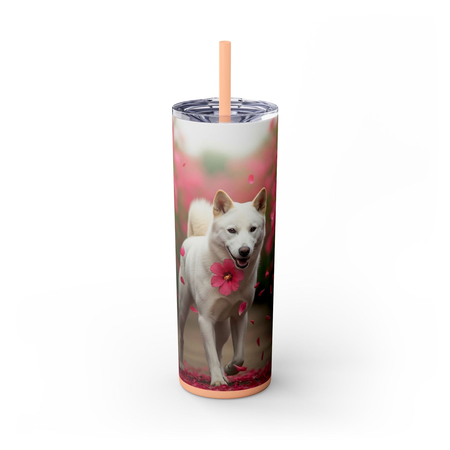 Korean Jindo Dog Tumbler with Straw, 20oz