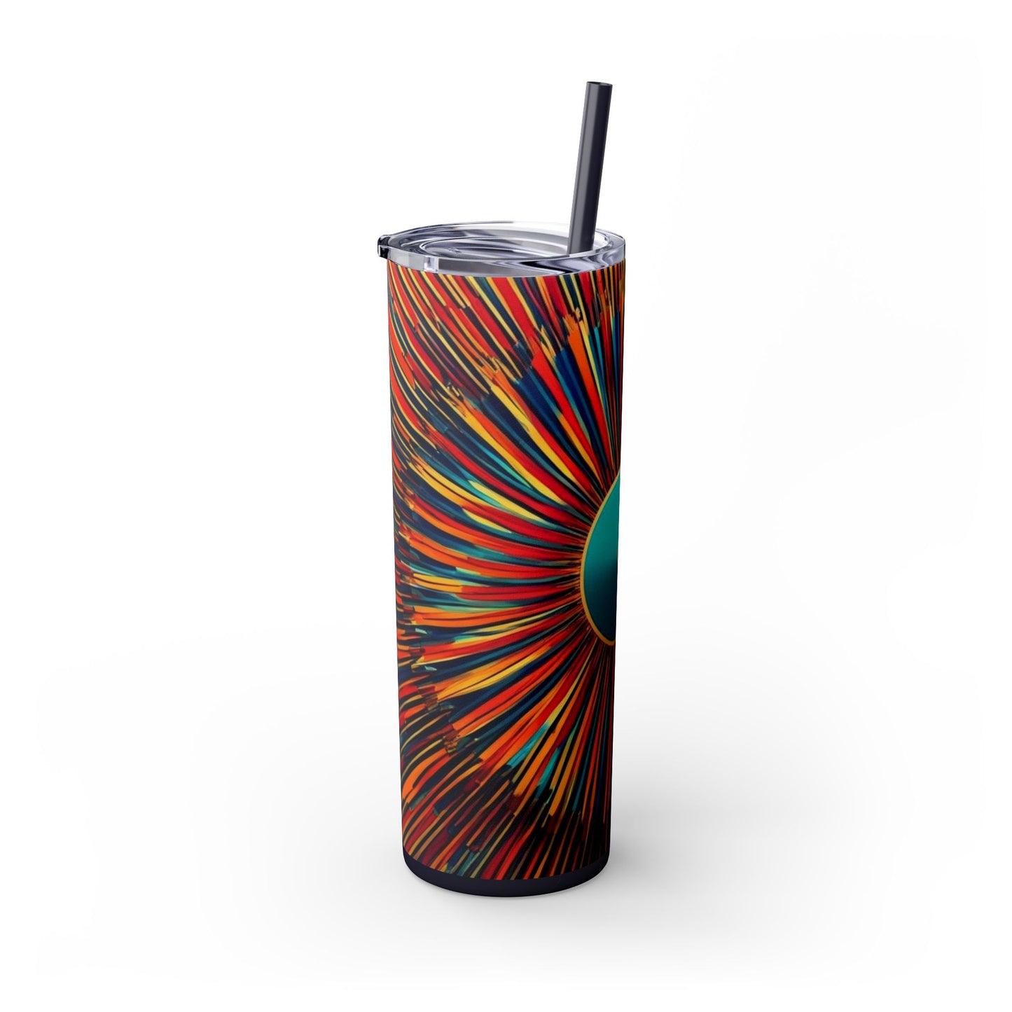 Optical Illusion Skinny Tumbler with Straw, 20oz
