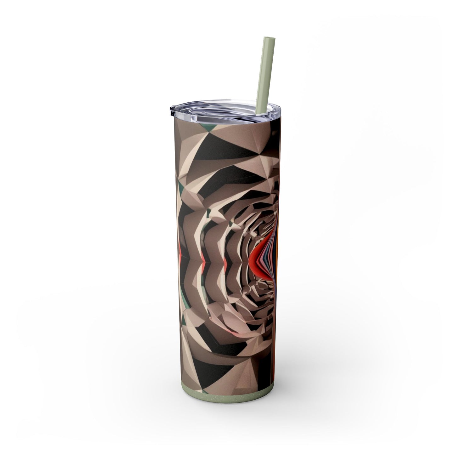 Optical Illusion Skinny Tumbler with Straw, 20oz