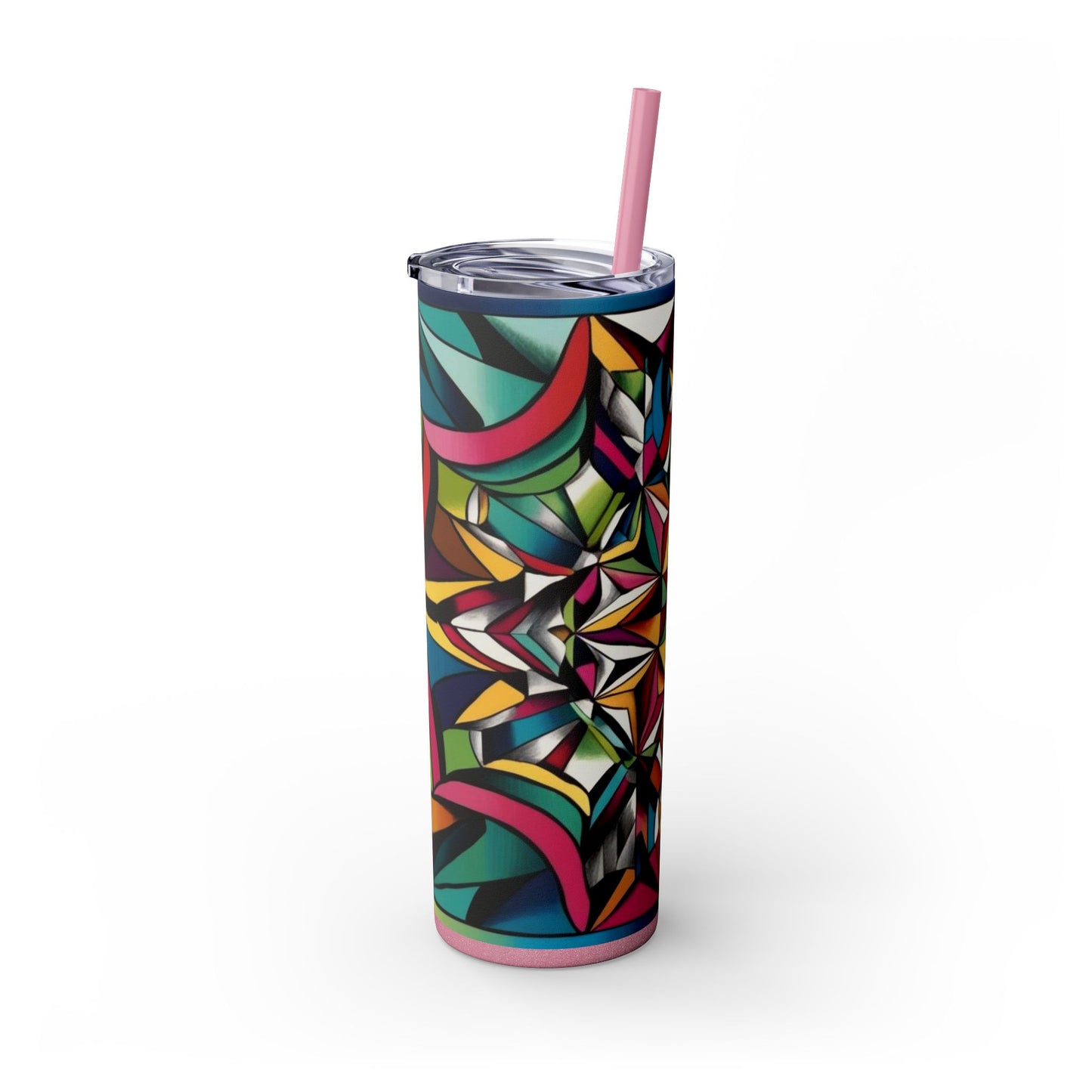 Optical Illusion Skinny Tumbler with Straw, 20oz