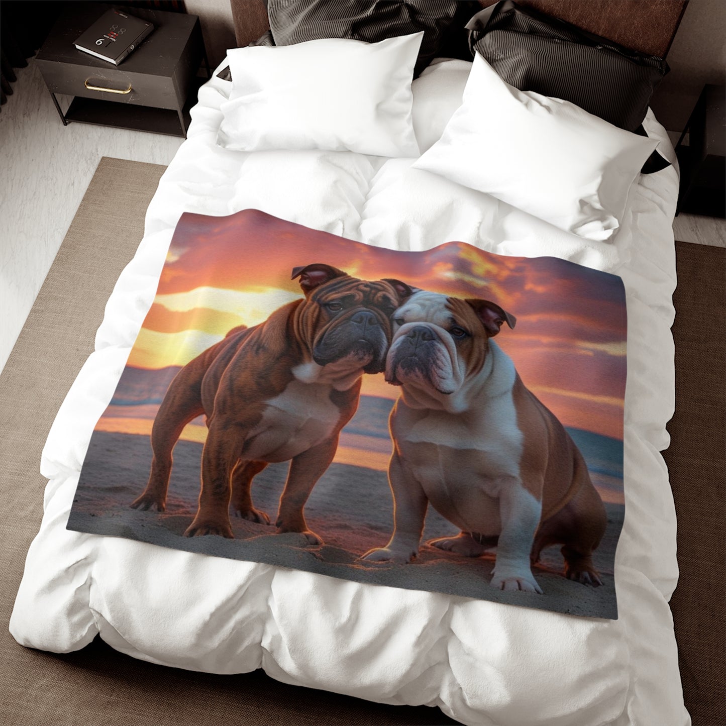 Bulldog Love Sweatshirt Blanket