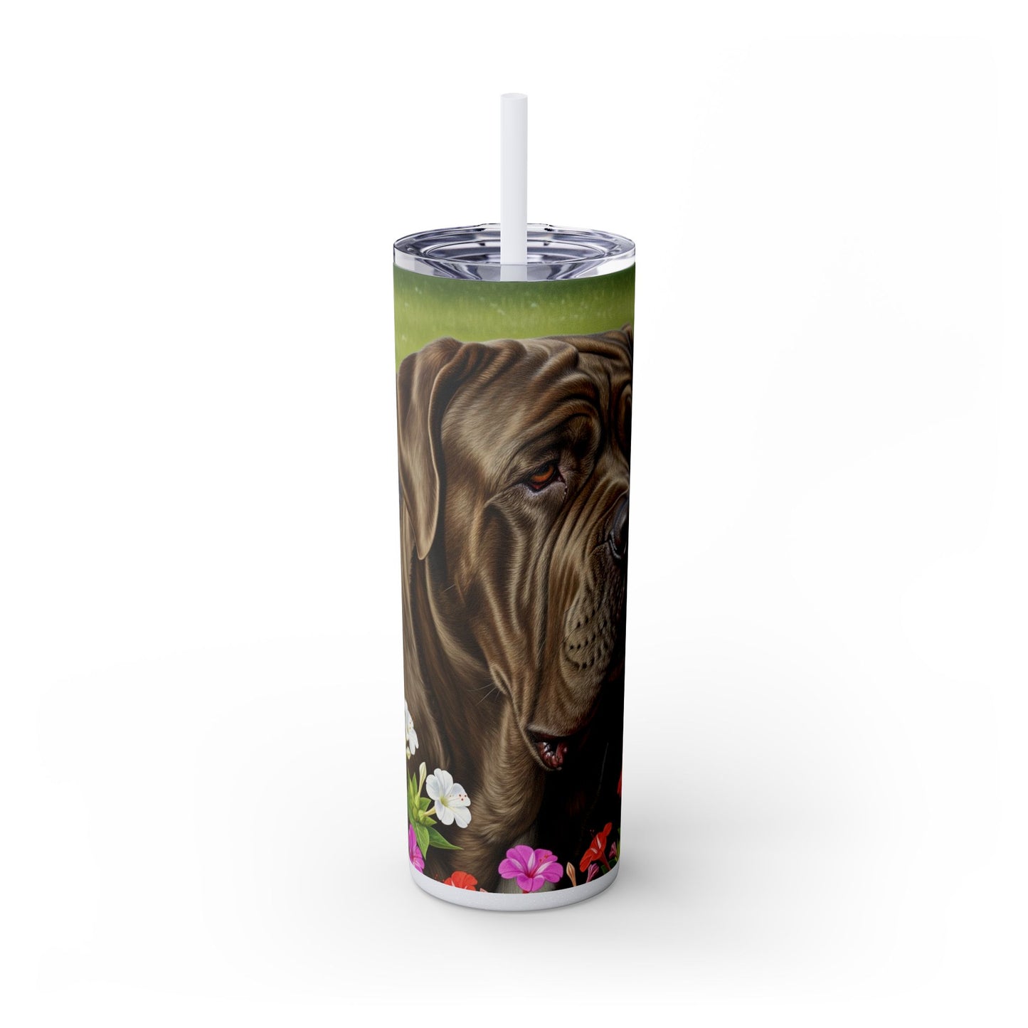 Neapolitan Mastiff Tumbler with Straw, 20oz