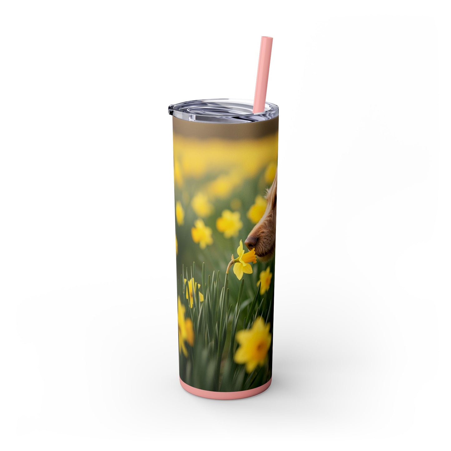 Portuguese Podengo Pequeno Skinny Tumbler with Straw, 20oz