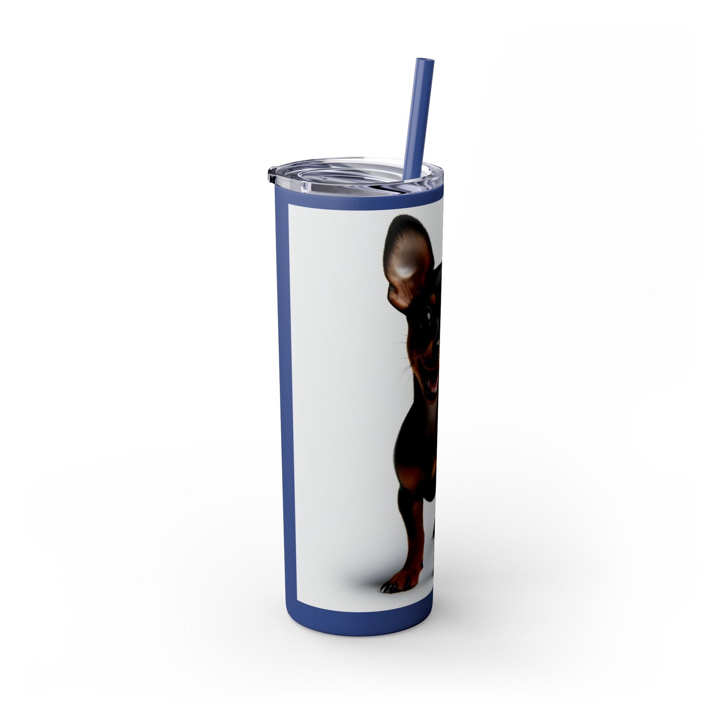 Miniature Pinscher Skinny Tumbler with Straw, 20oz