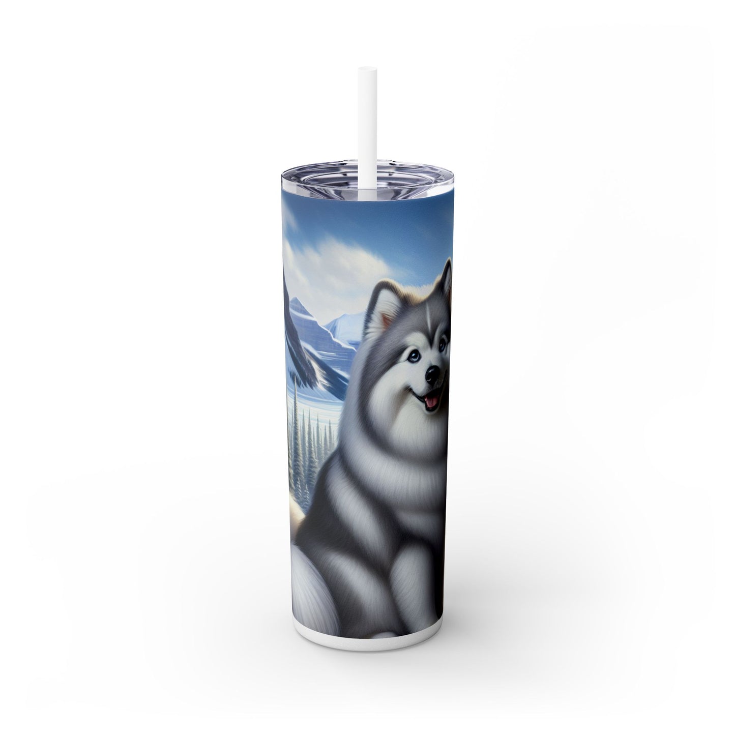 Canadian Eskimo Dog Tumbler with Straw, 20oz