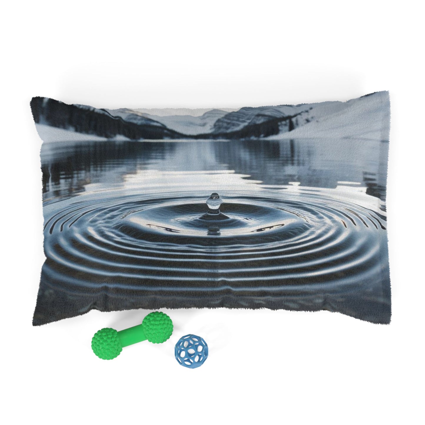 Ripple in a Snowy Mountain Lake Pet Bed