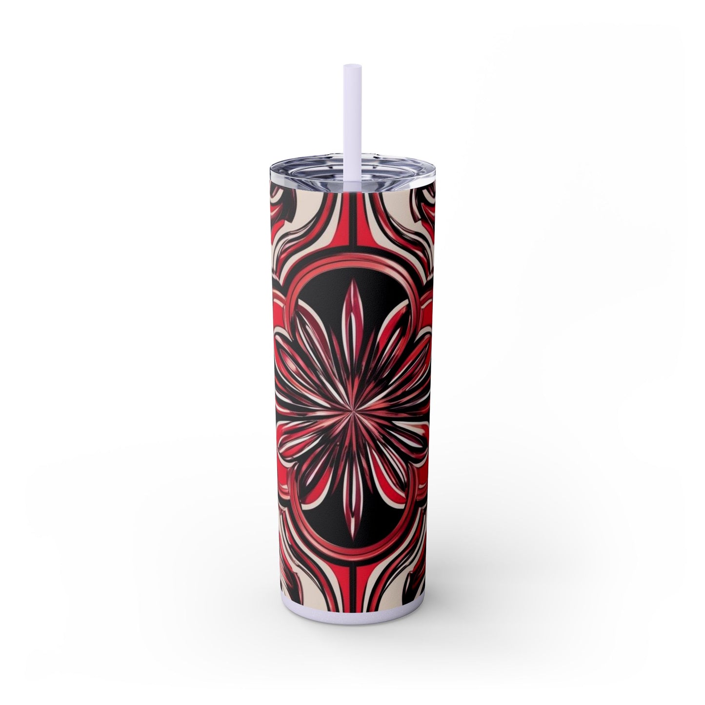 Optical Illusion Skinny Tumbler with Straw, 20oz