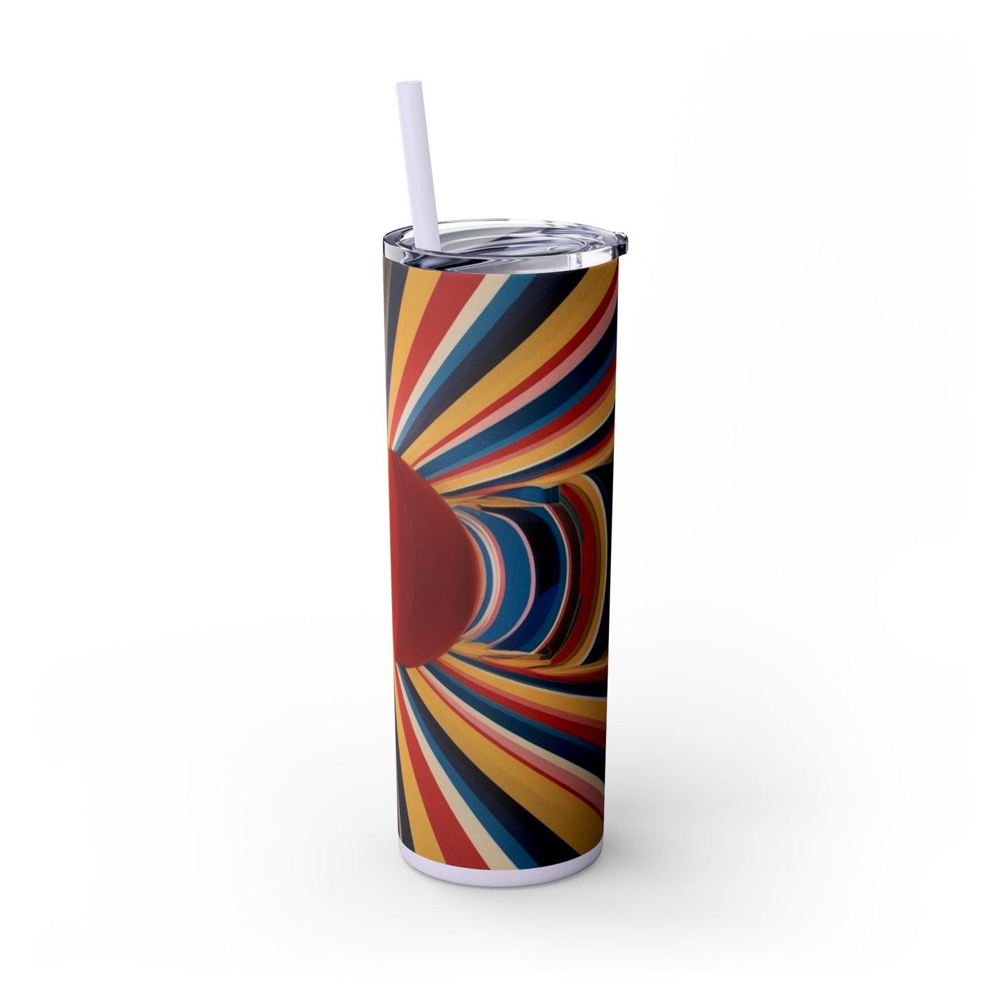 Optical Illusion Skinny Tumbler with Straw, 20oz