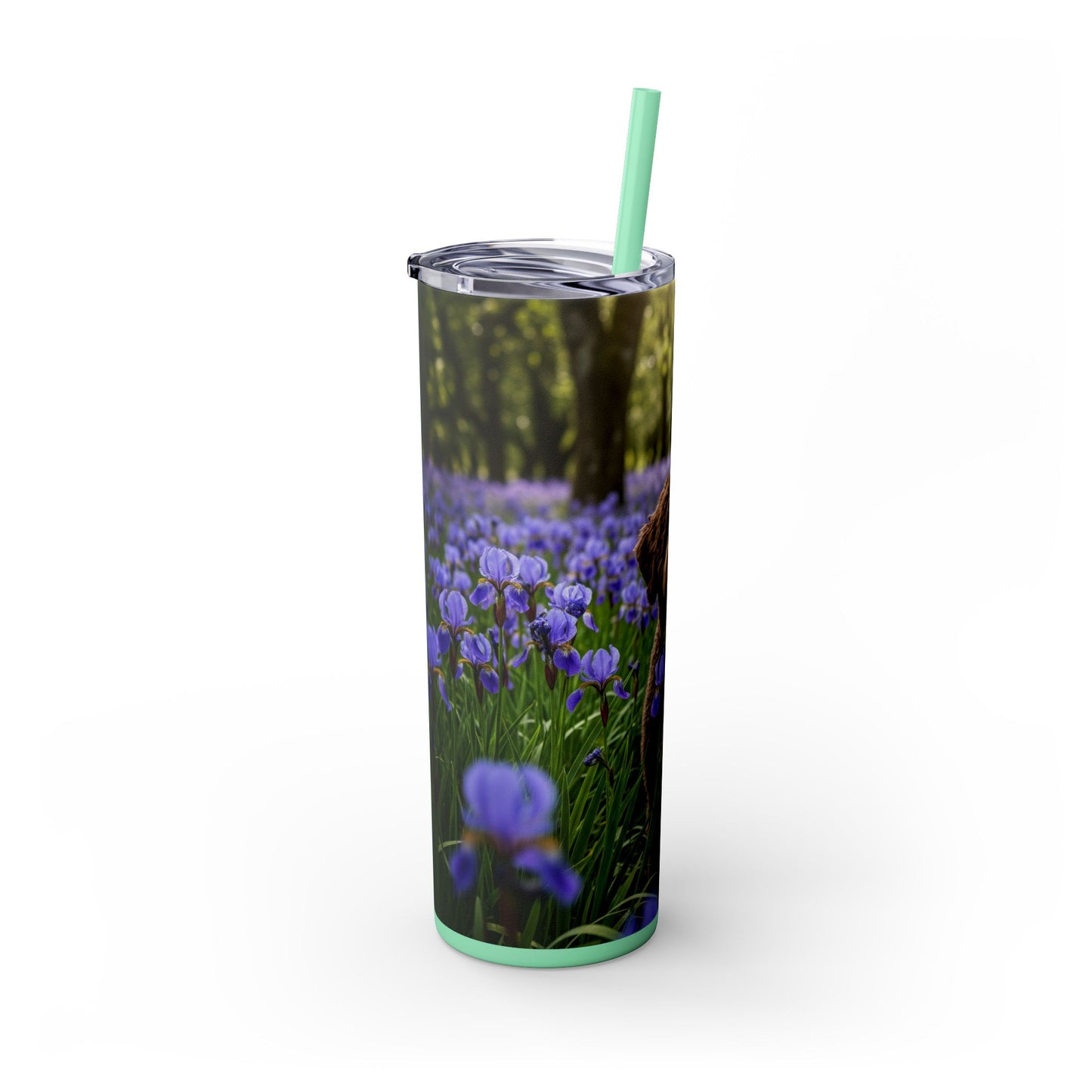 Portuguese Water Dog Skinny Tumbler with Straw, 20oz