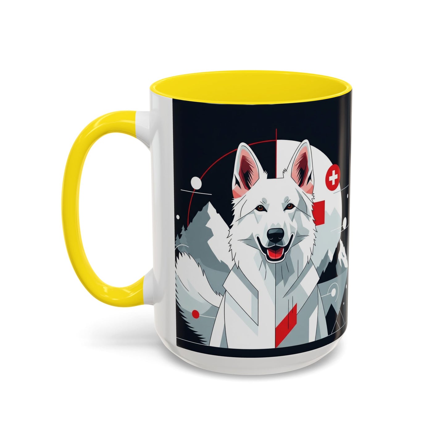 White Swiss Shepherd Dog Accent Coffee Mug - Perfect Gift for Dog Lovers