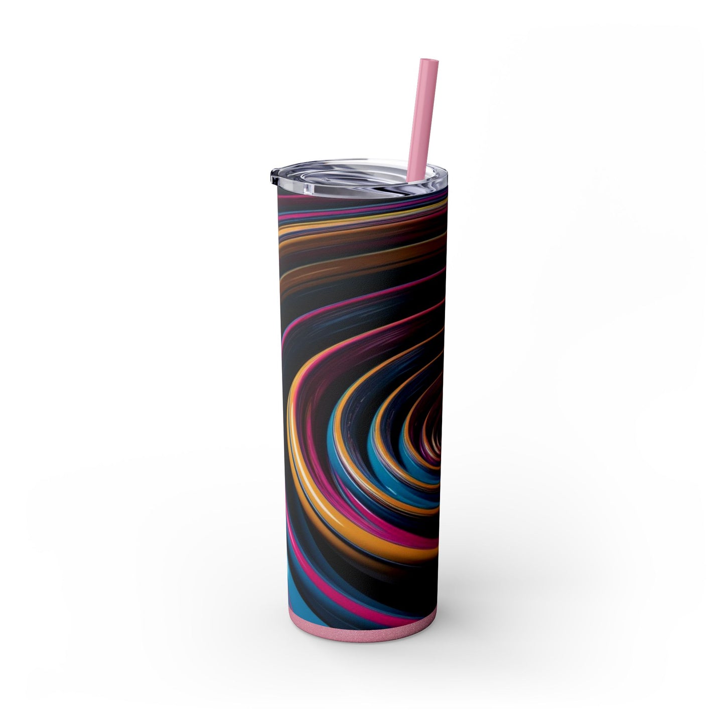 Optical Illusion Skinny Tumbler with Straw, 20oz