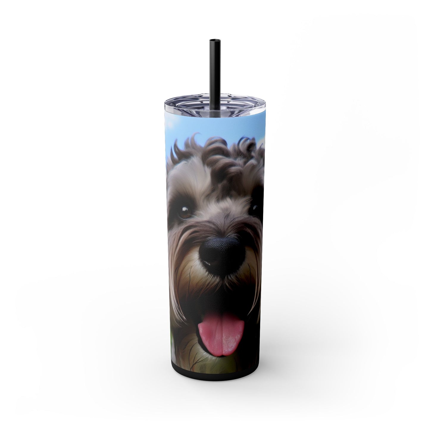 Schnoodle Skinny Tumbler with Straw, 20oz