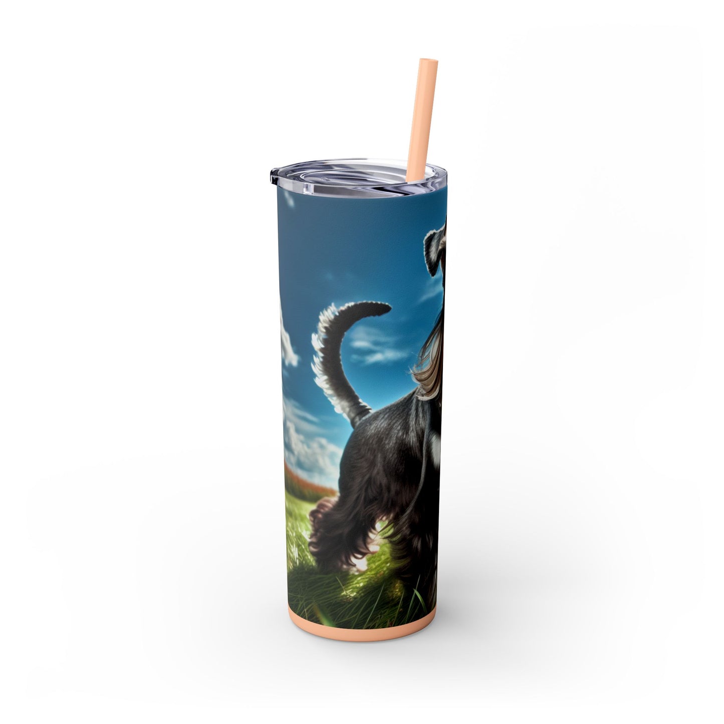 Standard Schnauzer Skinny Tumbler with Straw, 20oz