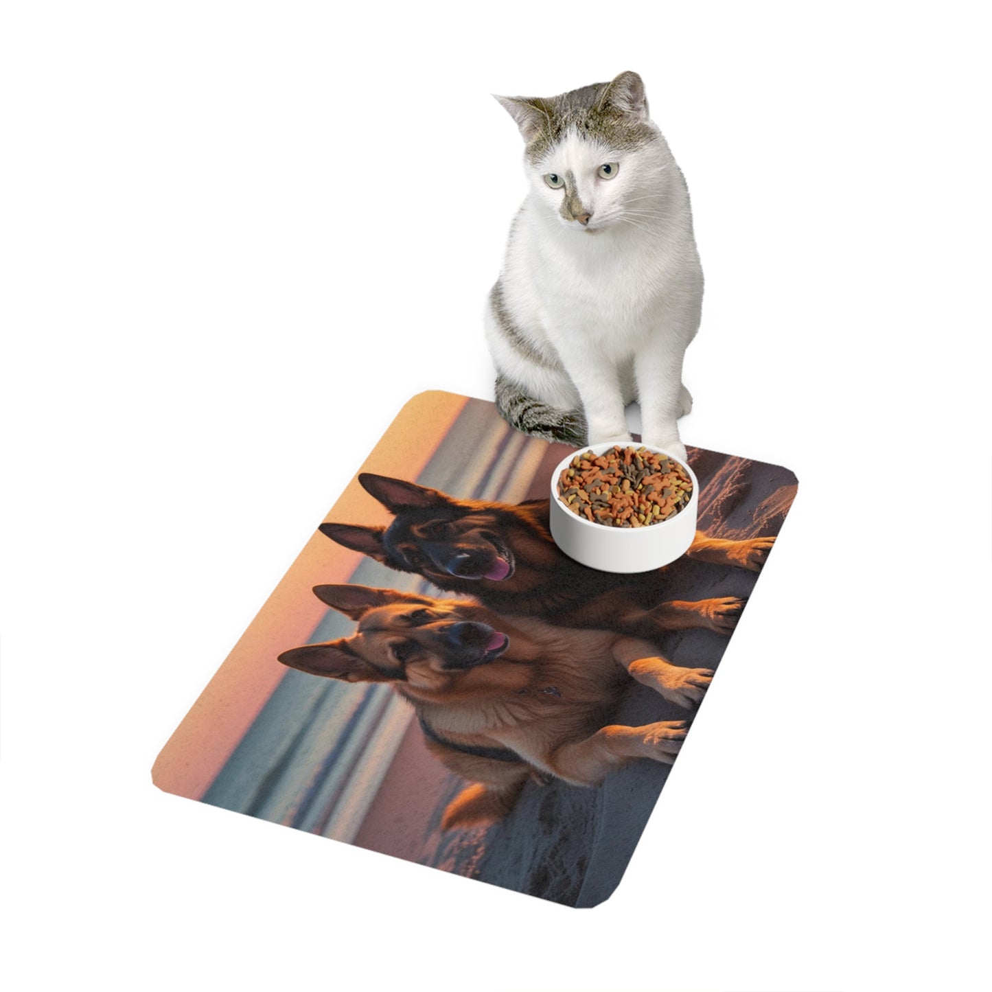 Pet Food Mat (12x18) - German Shepherd Love
