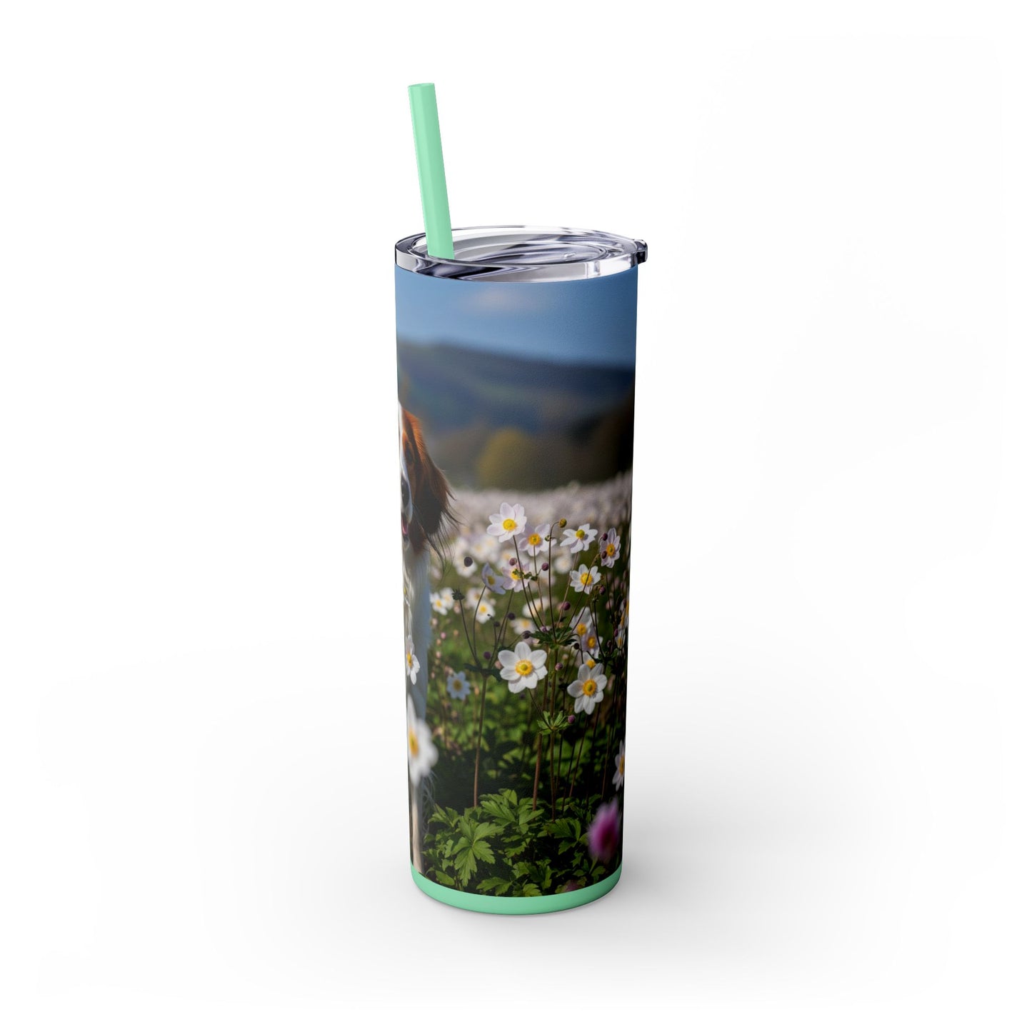 Nederlandse Kooikerhondje Skinny Tumbler with Straw, 20oz