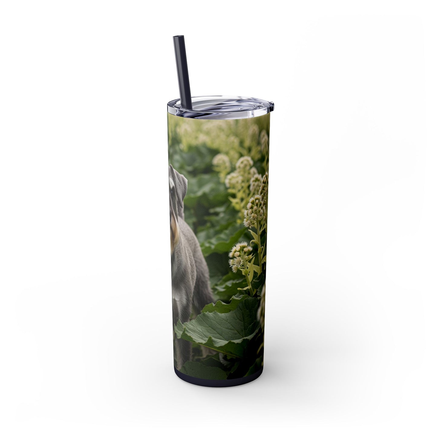 Standard Schnauzer Skinny Tumbler with Straw, 20oz