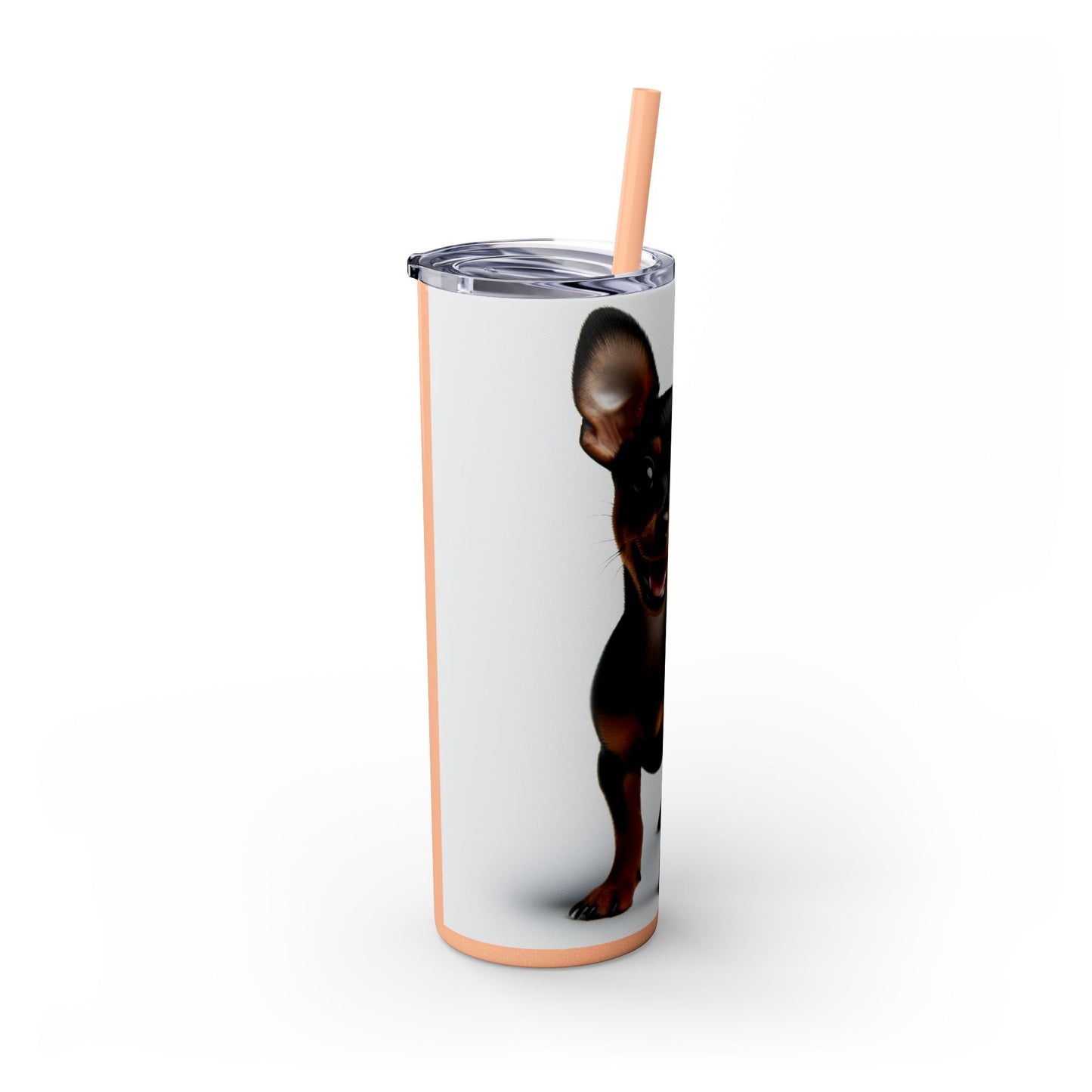 Miniature Pinscher Skinny Tumbler with Straw, 20oz
