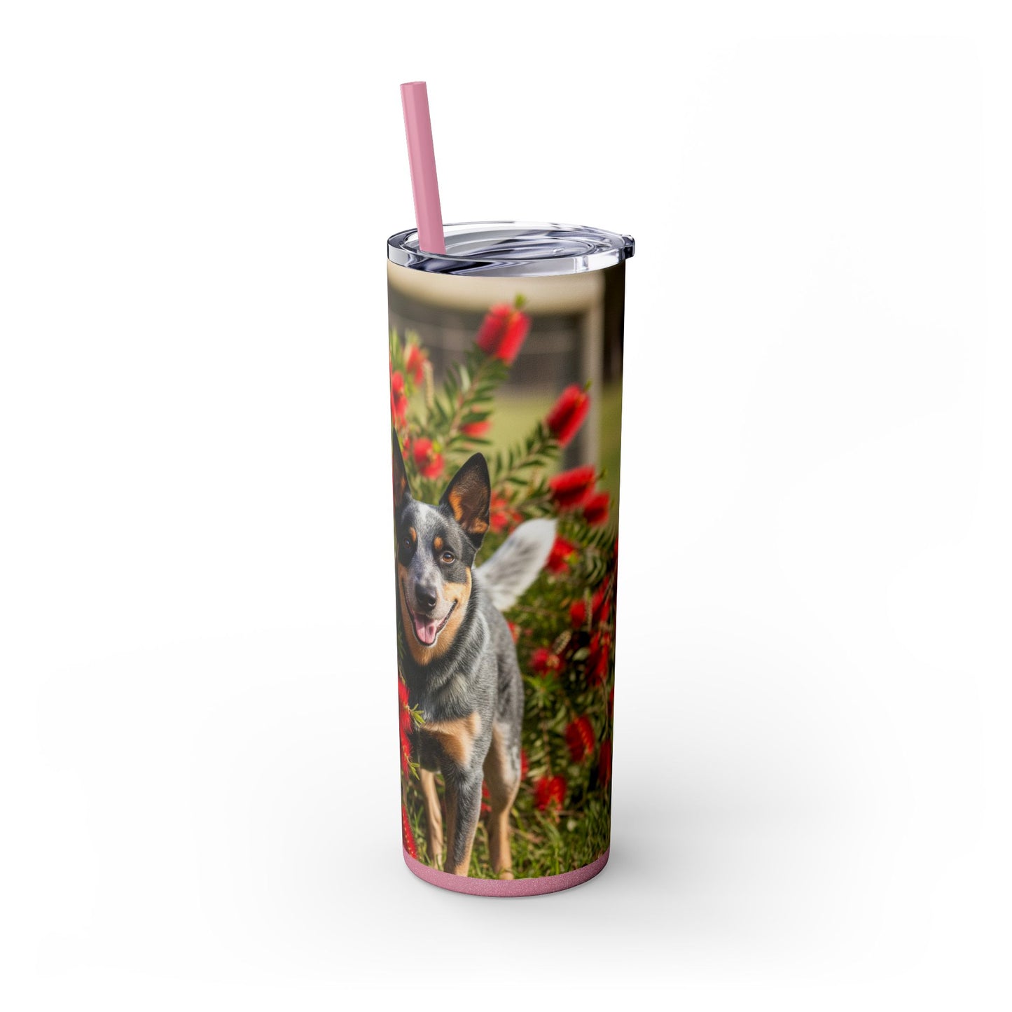 Australian Cattle Dog Skinny Tumbler with Straw, 20oz