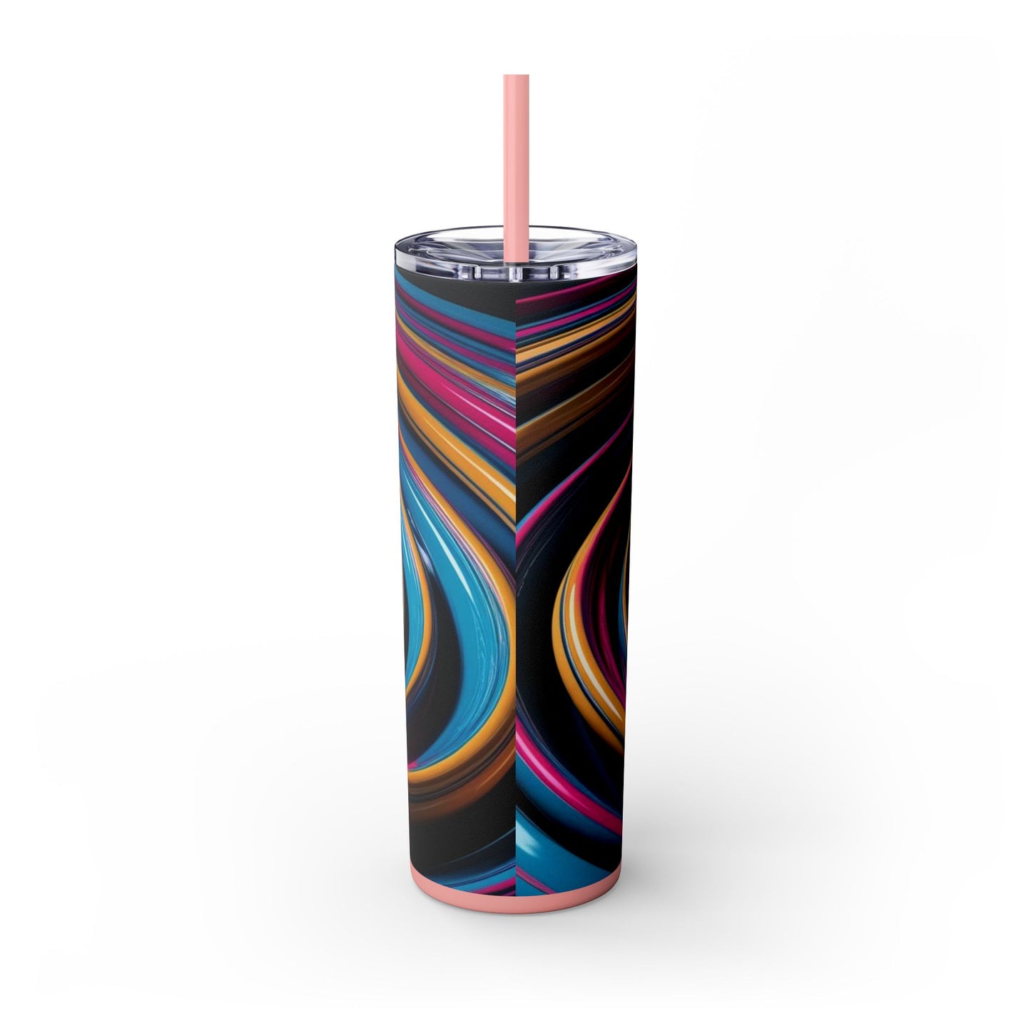 Optical Illusion Skinny Tumbler with Straw, 20oz