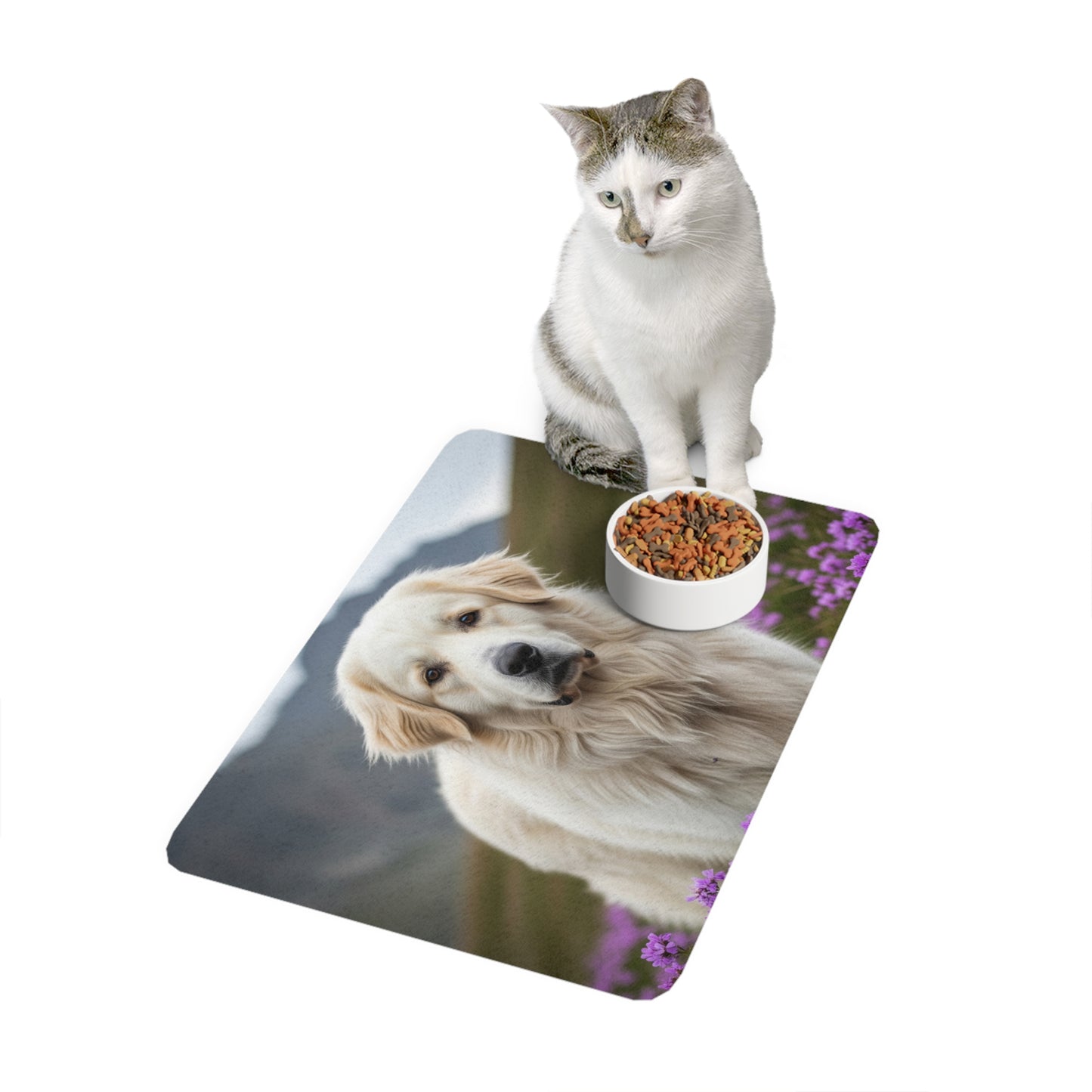 Pet Food Mat (12x18) - Pyrenean Mountain Dog