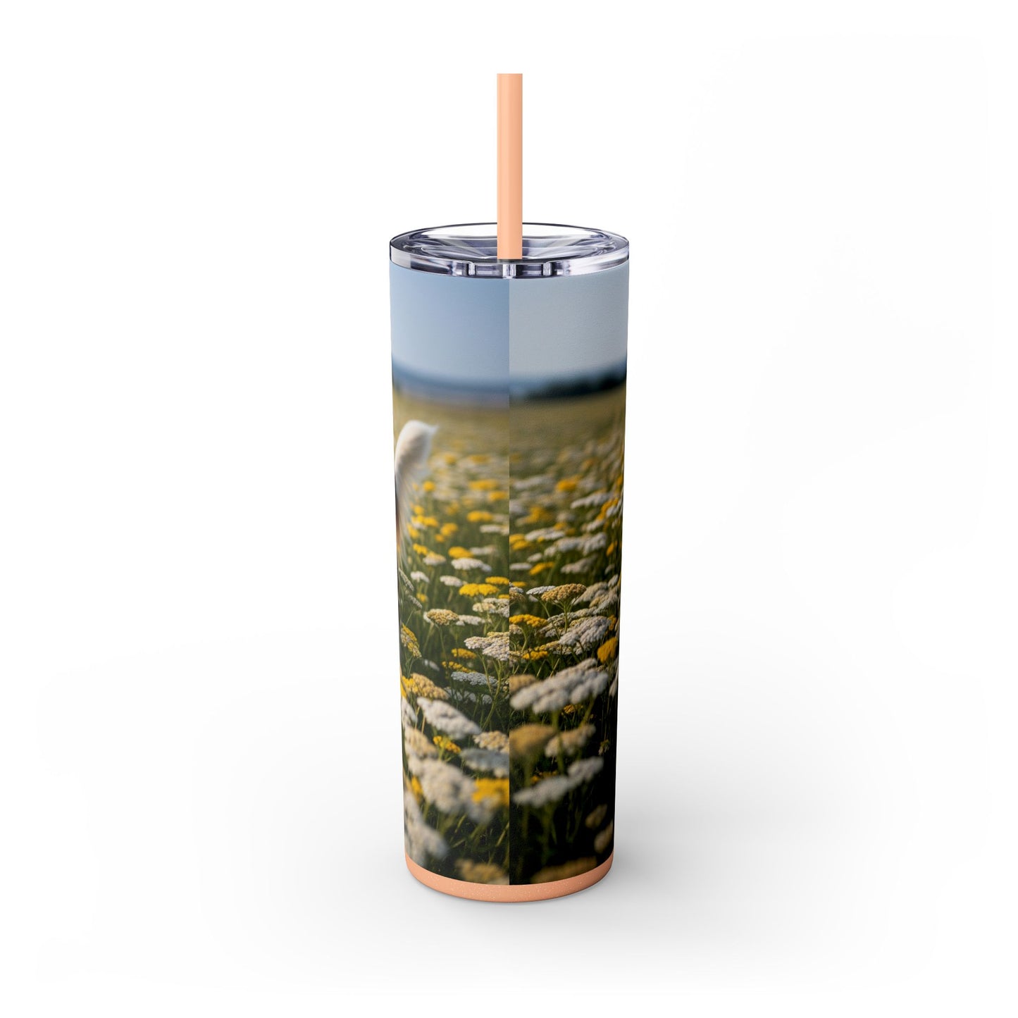 Drentsche Patrijshond Skinny Tumbler with Straw, 20oz