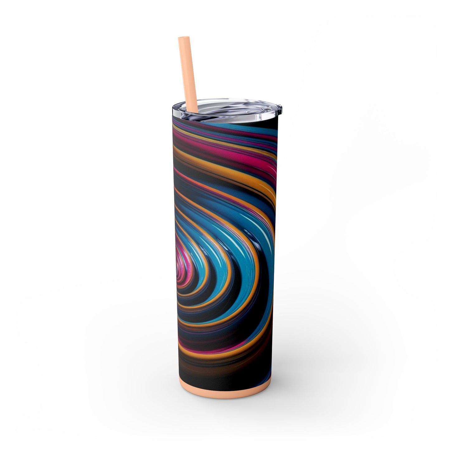 Optical Illusion Skinny Tumbler with Straw, 20oz