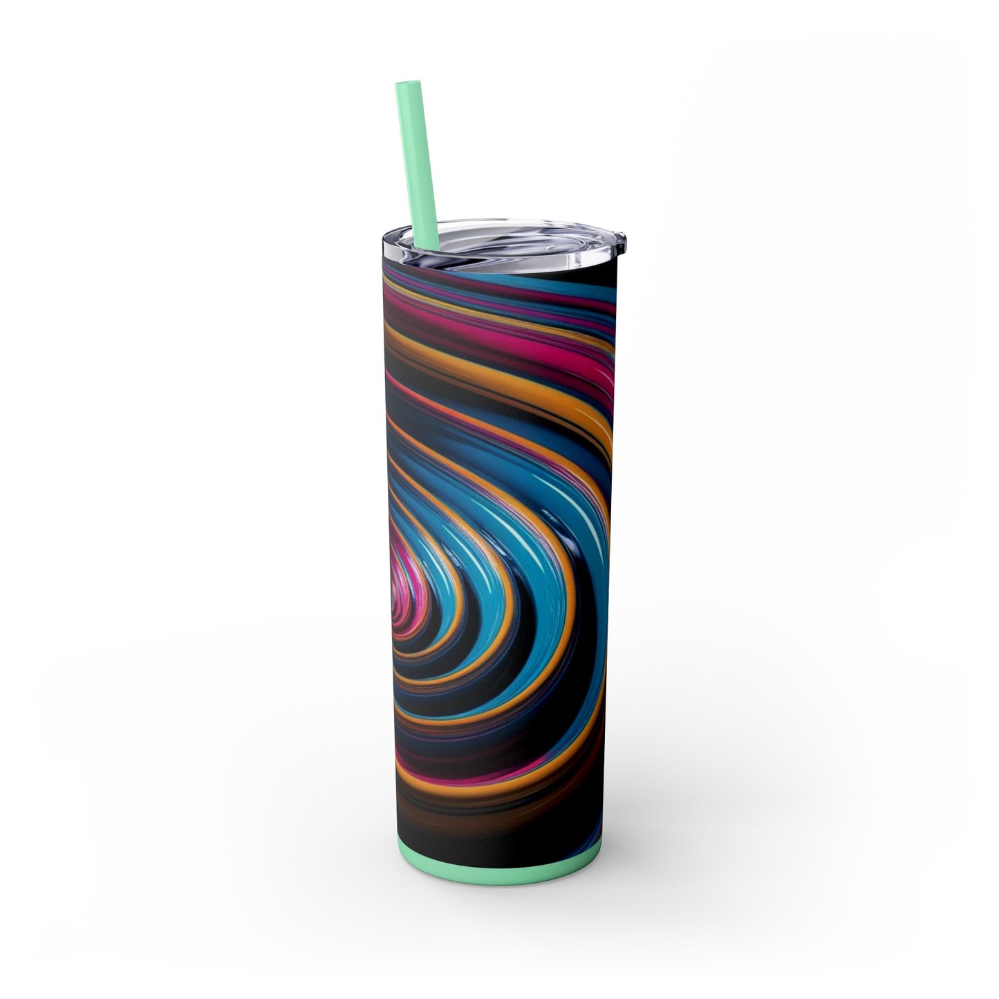 Optical Illusion Skinny Tumbler with Straw, 20oz