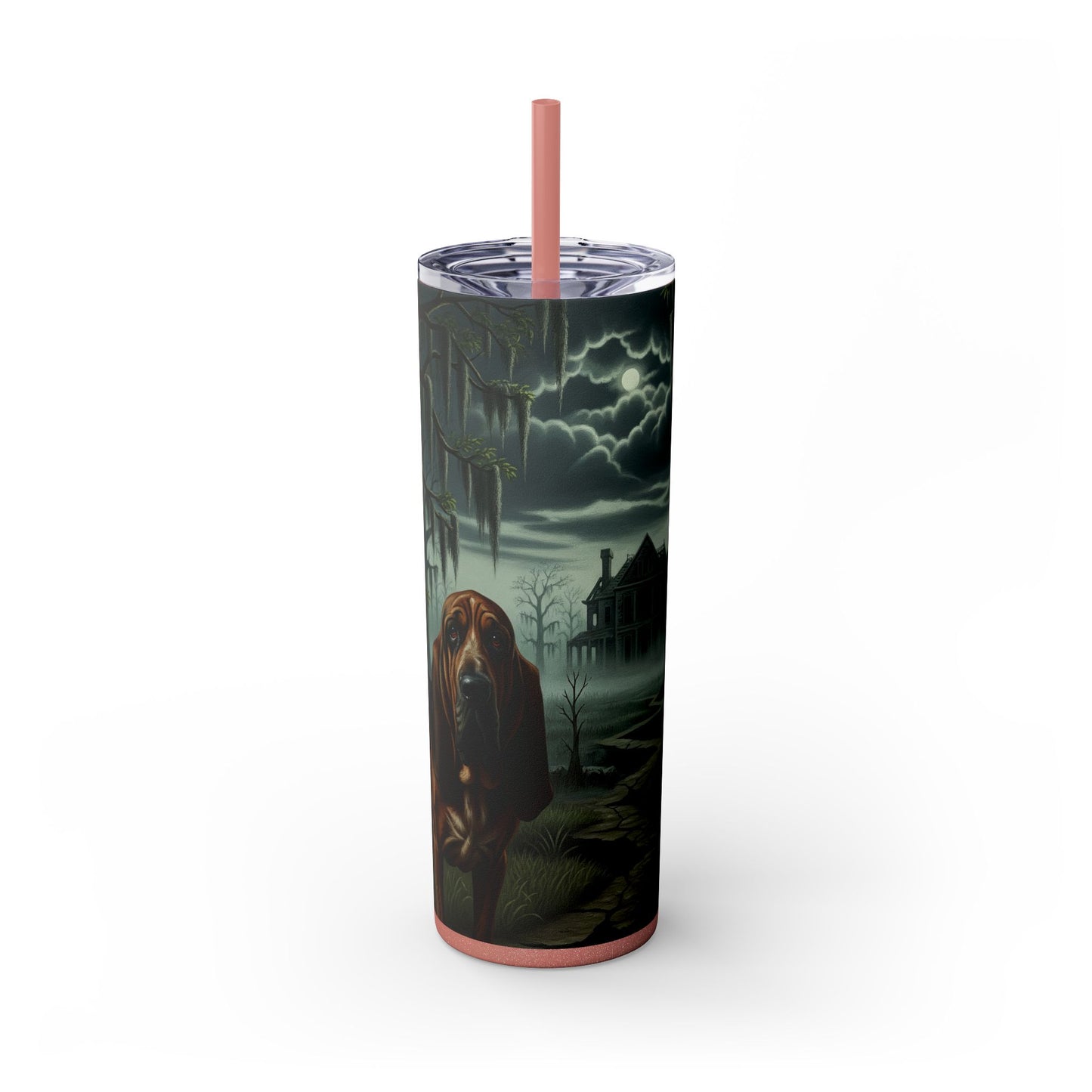 Bloodhound Skinny Tumbler with Straw, 20oz
