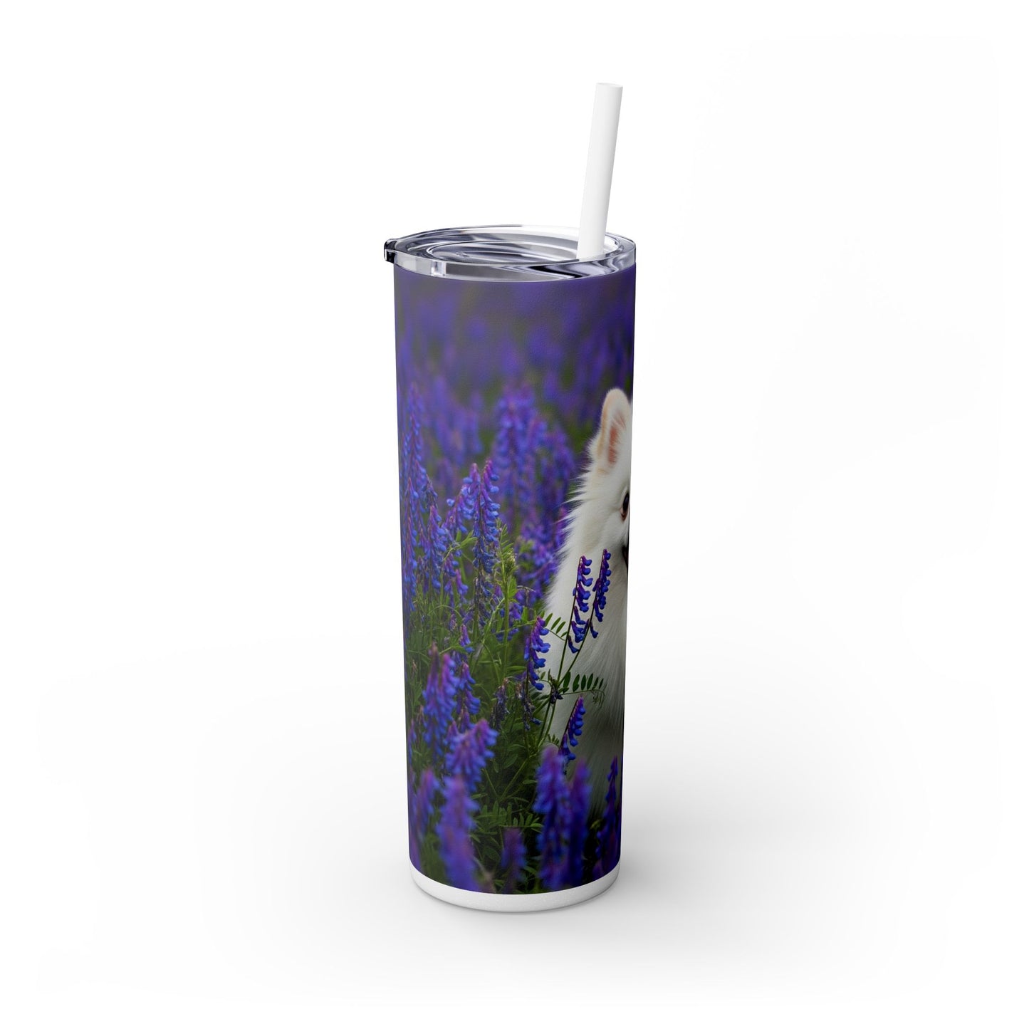 Pomeranian Skinny Tumbler with Straw, 20oz
