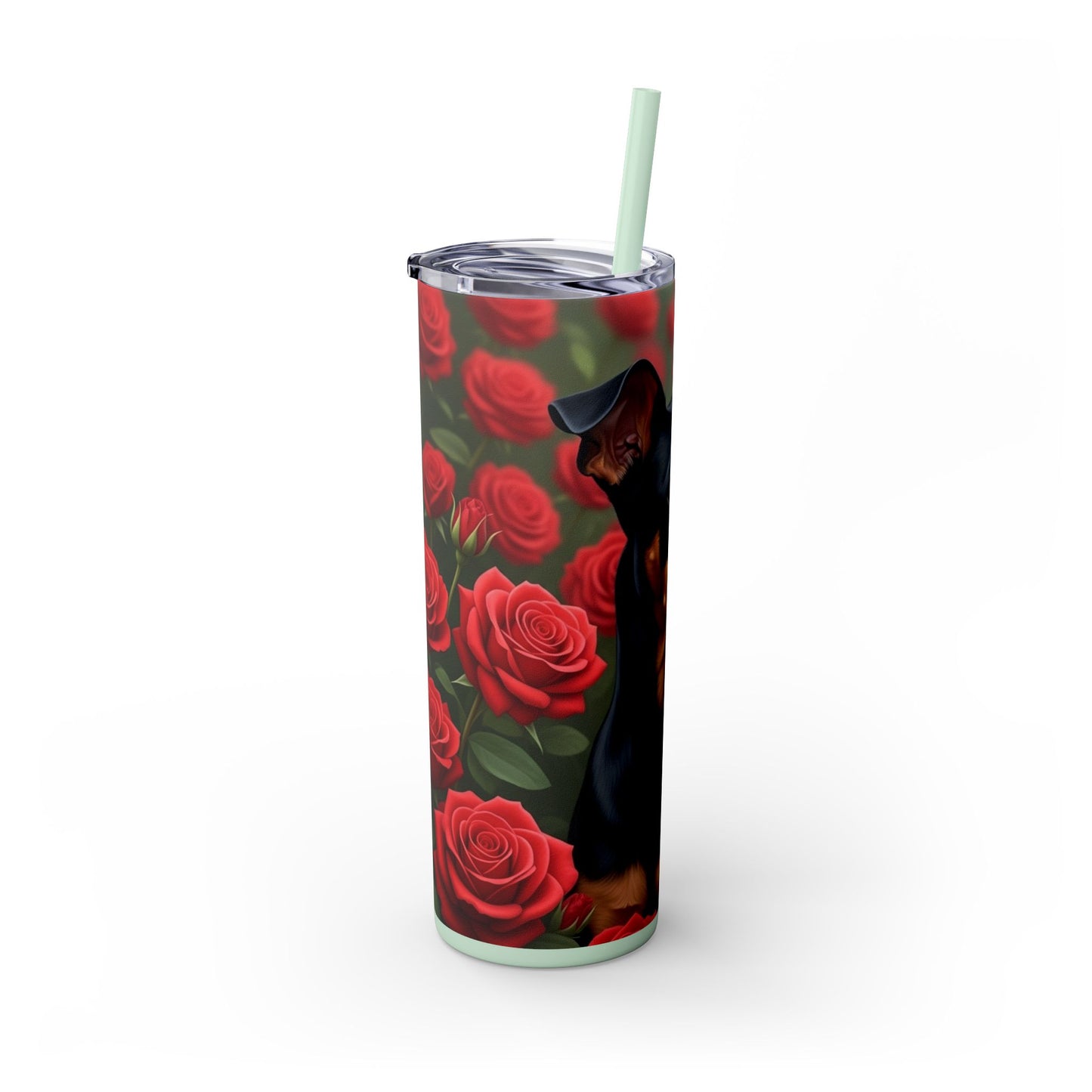 Manchester Terrier Skinny Tumbler with Straw, 20oz