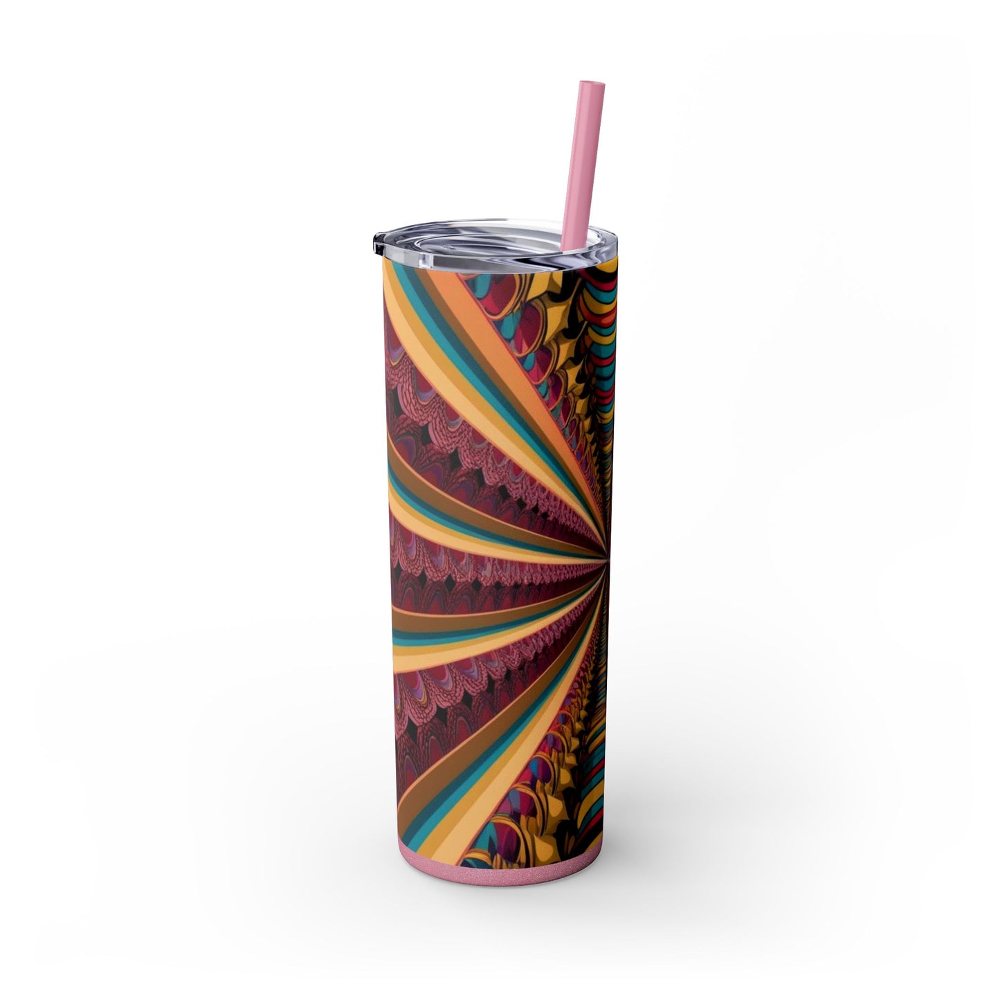Optical Illusion Skinny Tumbler with Straw, 20oz