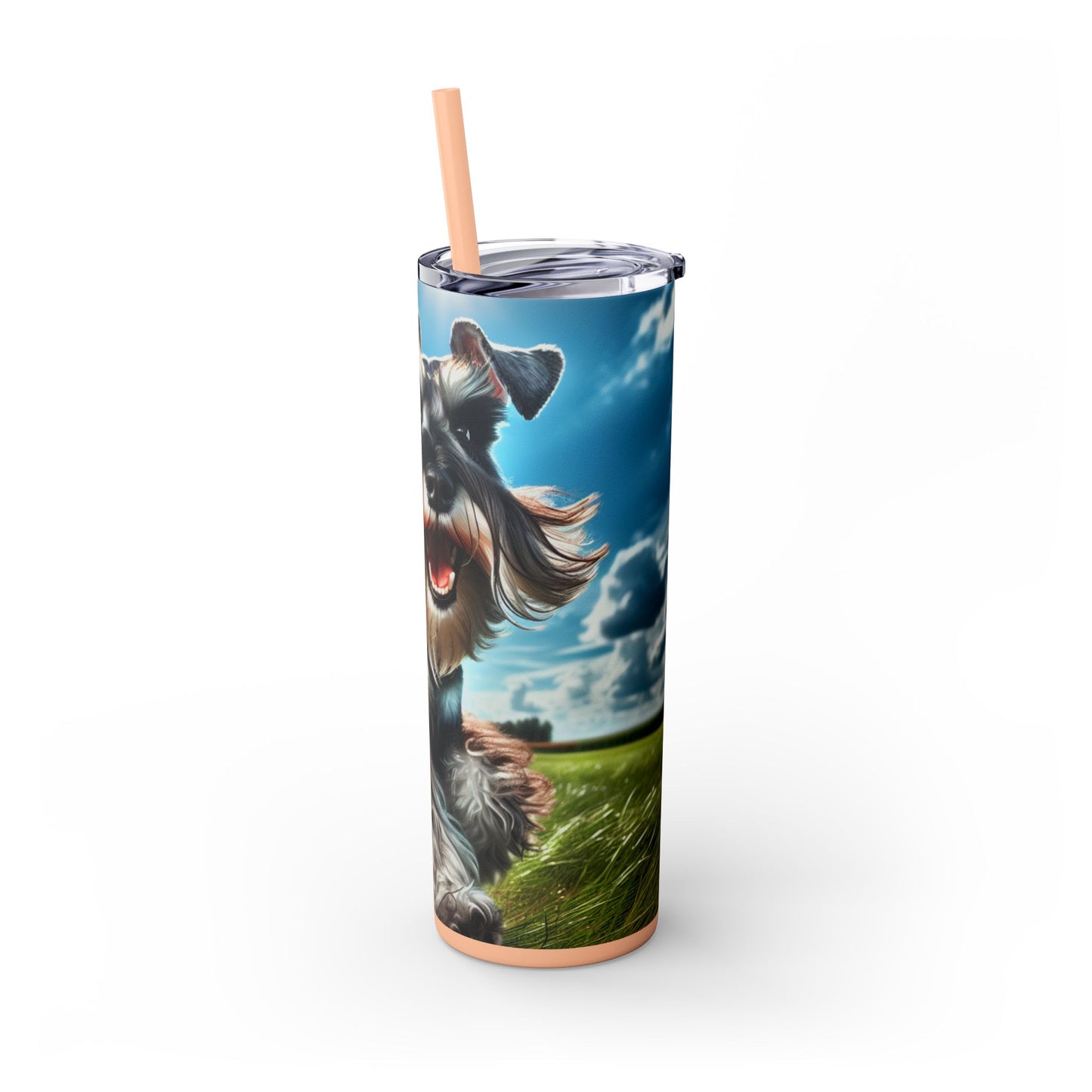 Standard Schnauzer Skinny Tumbler with Straw, 20oz