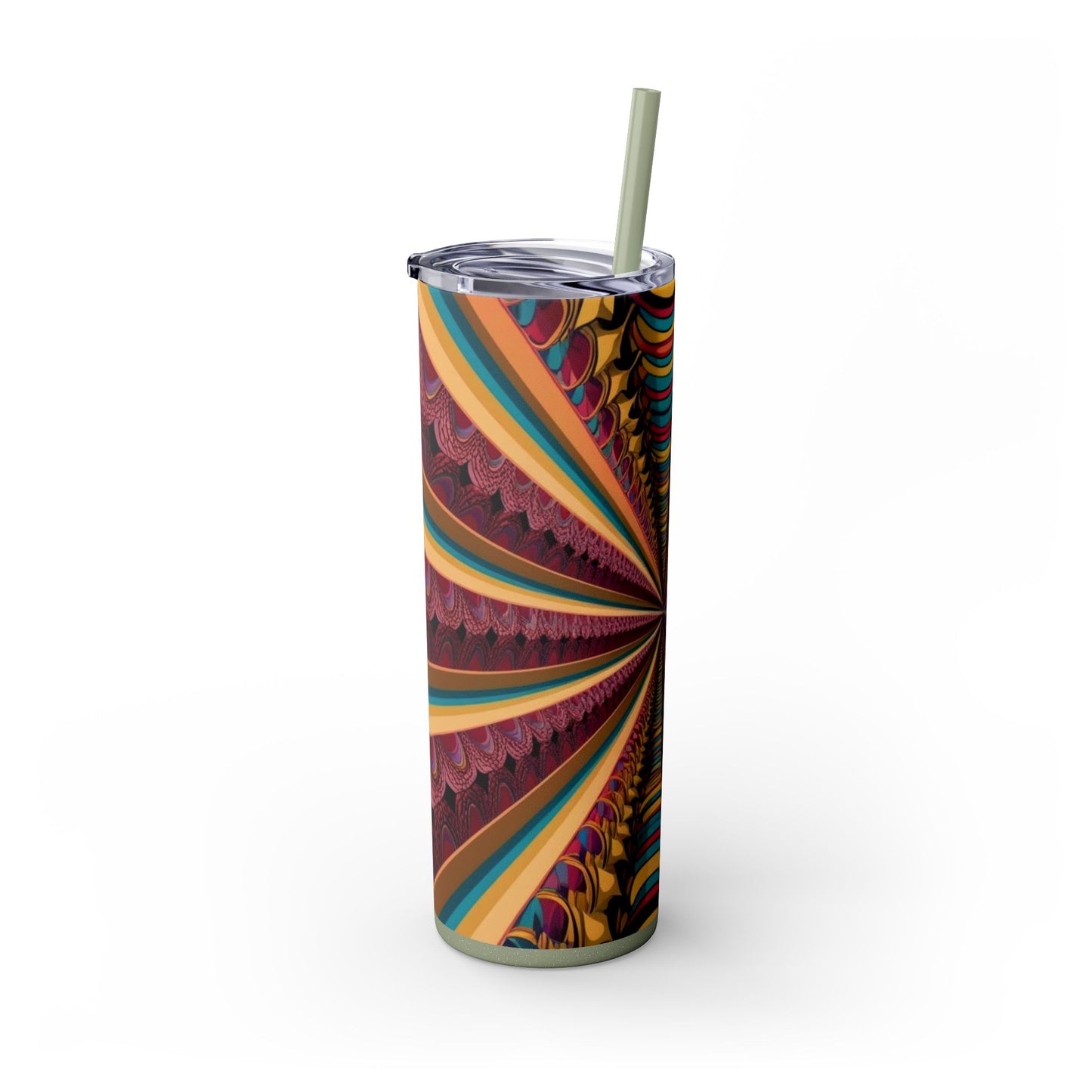 Optical Illusion Skinny Tumbler with Straw, 20oz