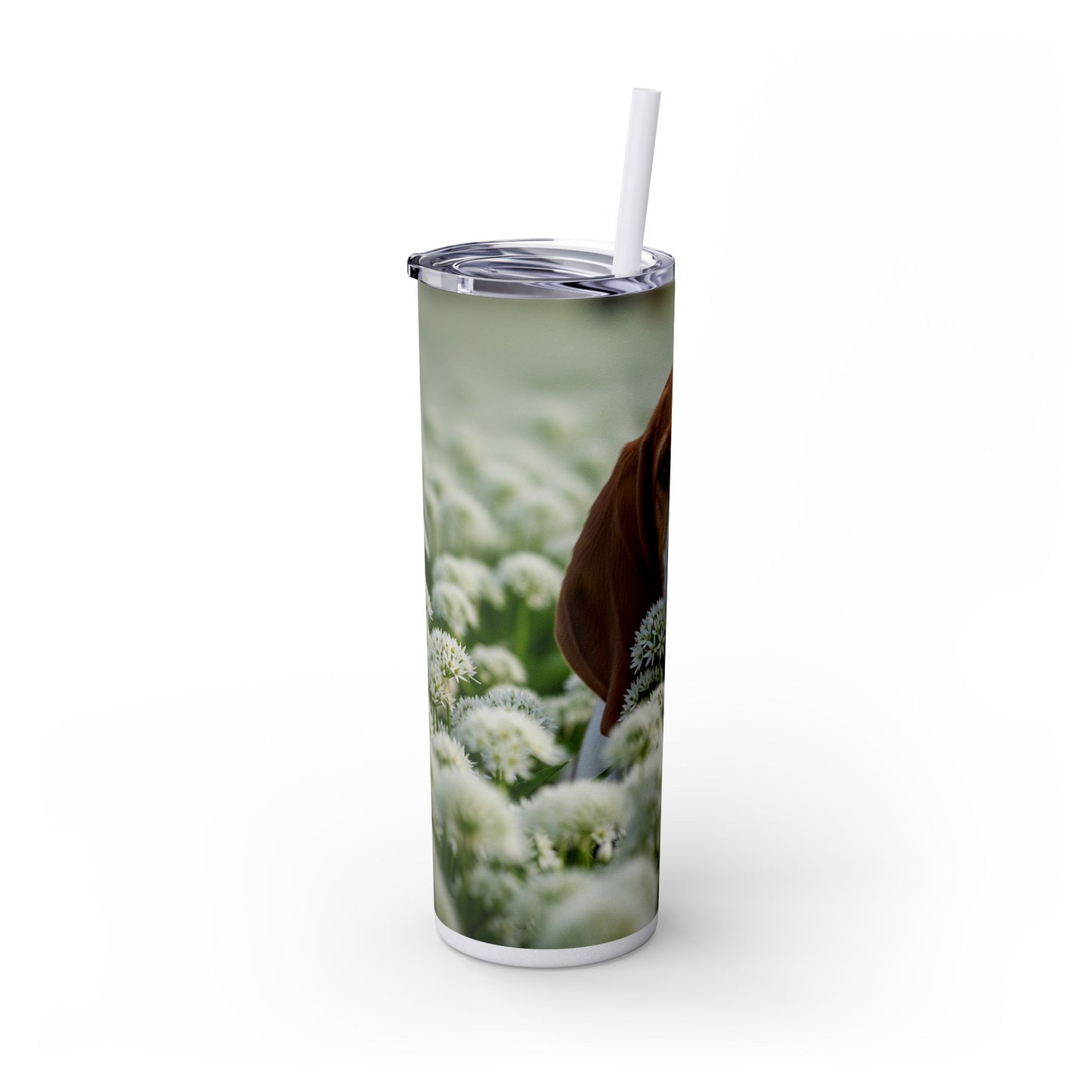 Petit Basset Griffon Vendeen Skinny Tumbler with Straw, 20oz