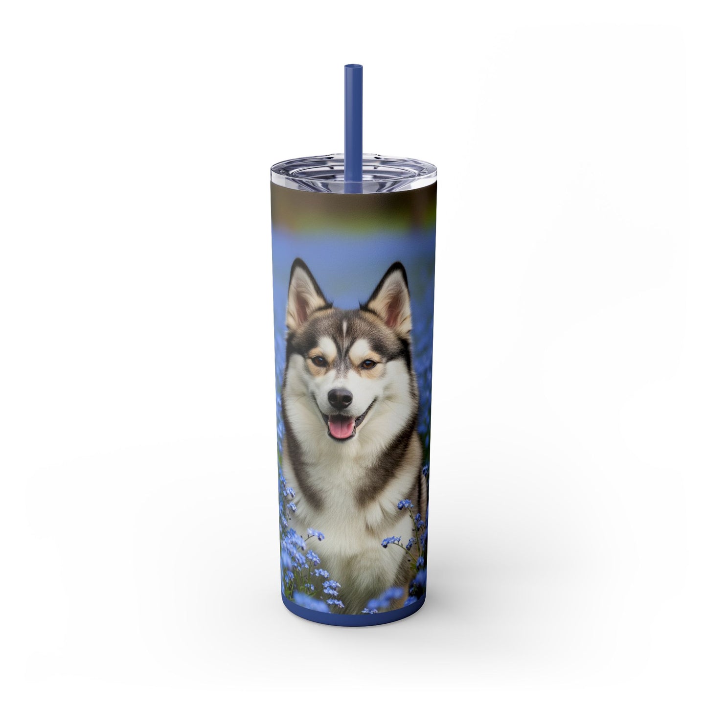 Alaskan Klee Kai Skinny Tumbler with Straw, 20oz