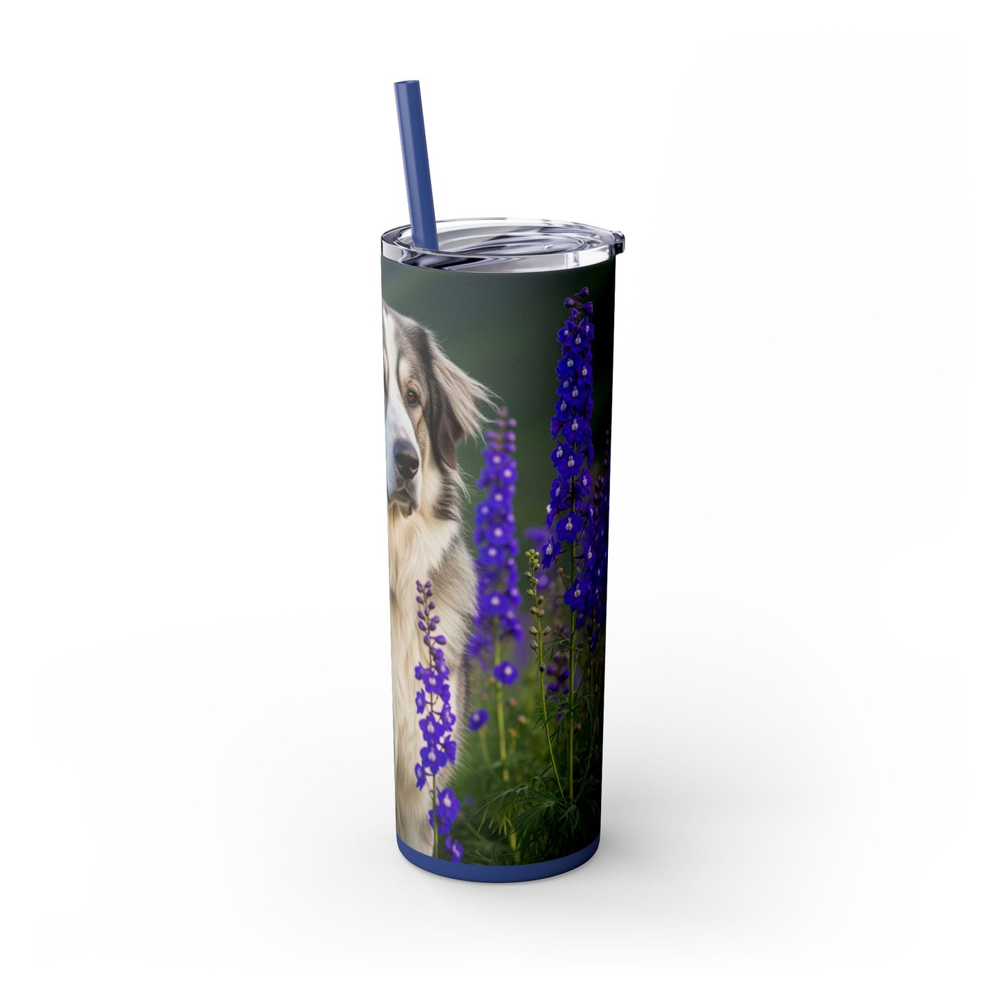 Tatra Shepherd Dog Skinny Tumbler with Straw, 20oz