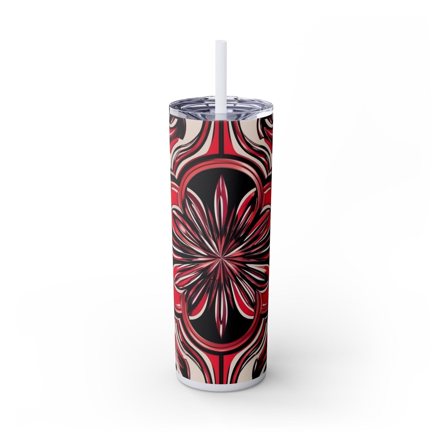 Optical Illusion Skinny Tumbler with Straw, 20oz