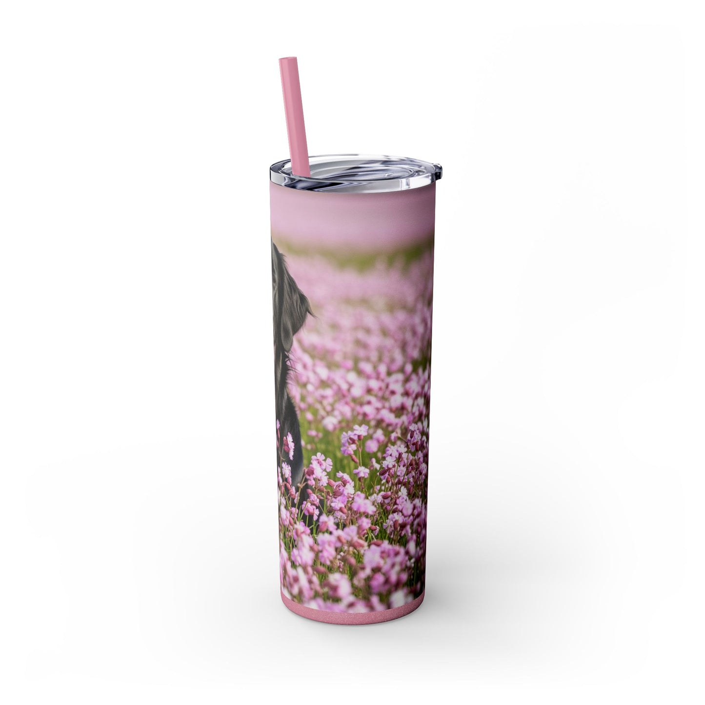 Flat Coated Retriever Skinny Tumbler with Straw, 20oz