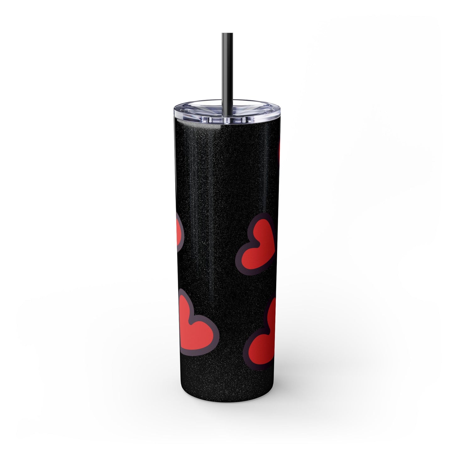 Hearts Skinny Tumbler with Straw, 20oz