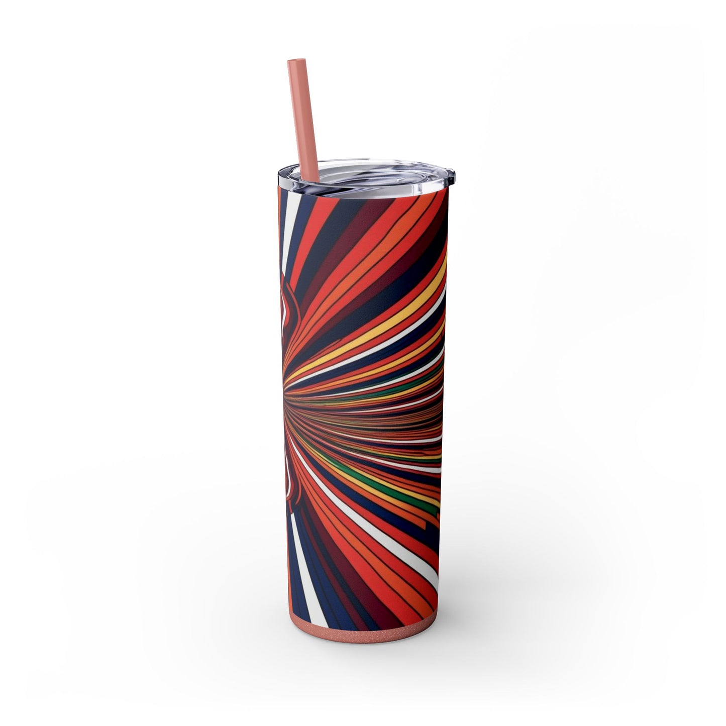 Optical Illusion Skinny Tumbler with Straw, 20oz