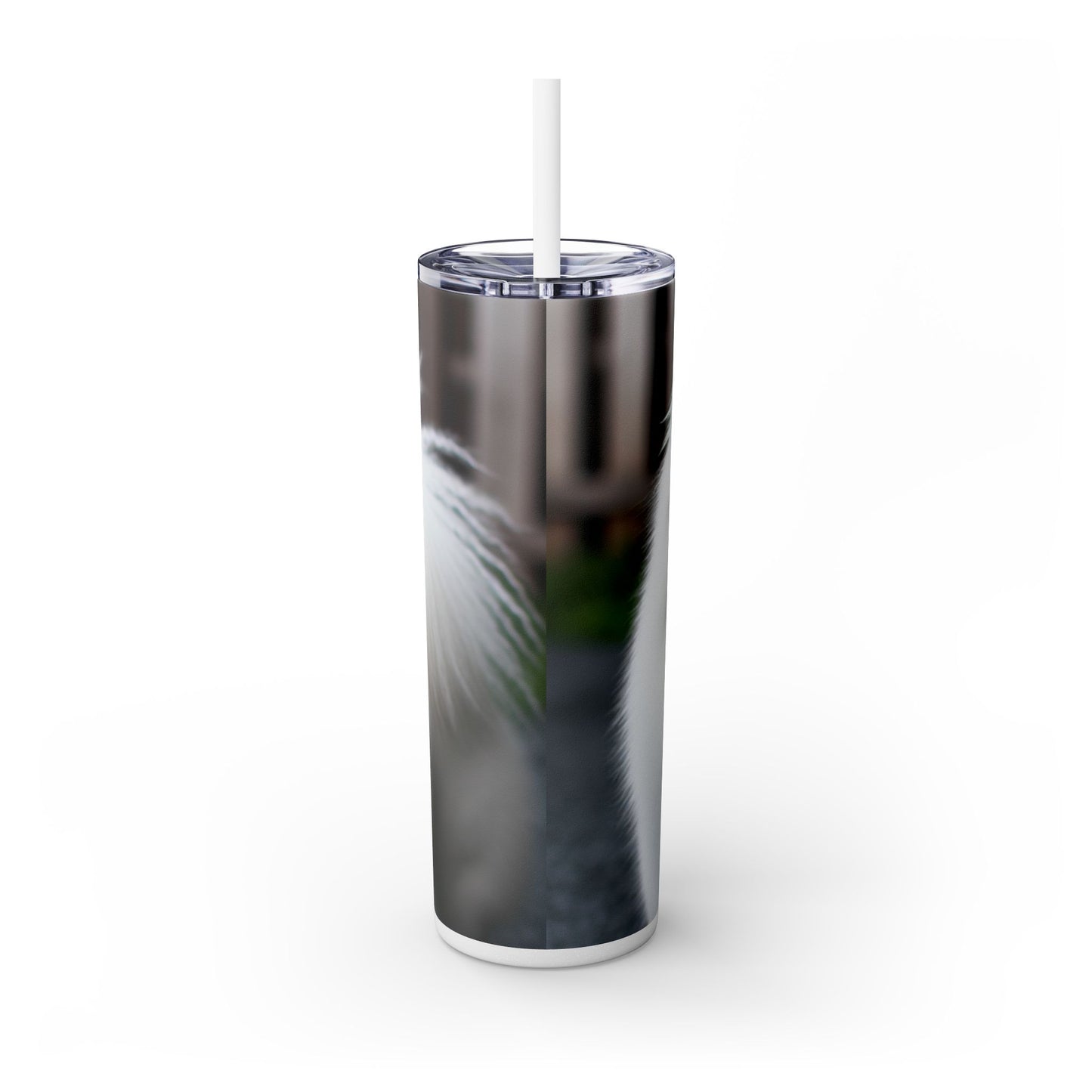 American Eskimo Dog Skinny Tumbler with Straw, 20oz