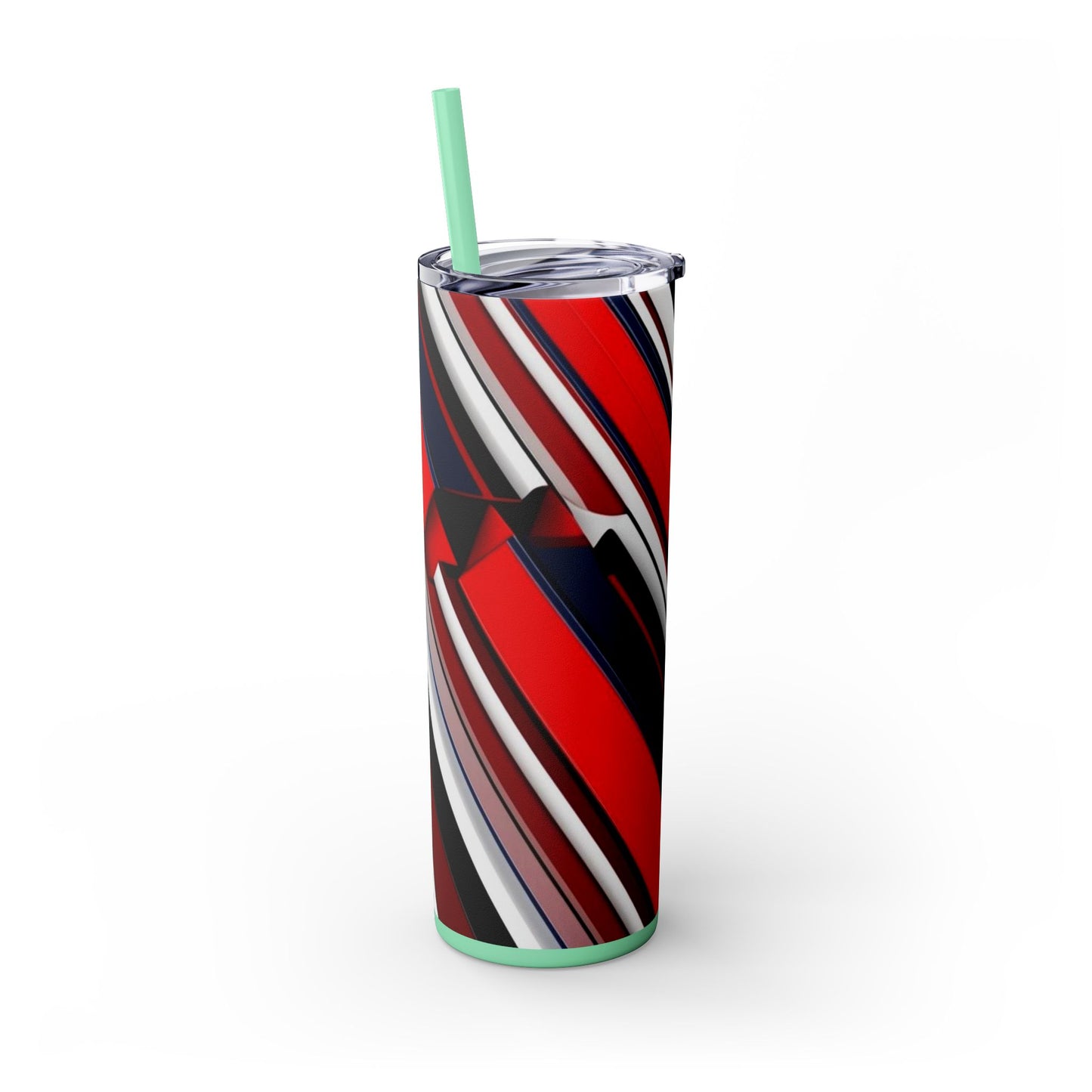 Optical Illusion Skinny Tumbler with Straw, 20oz