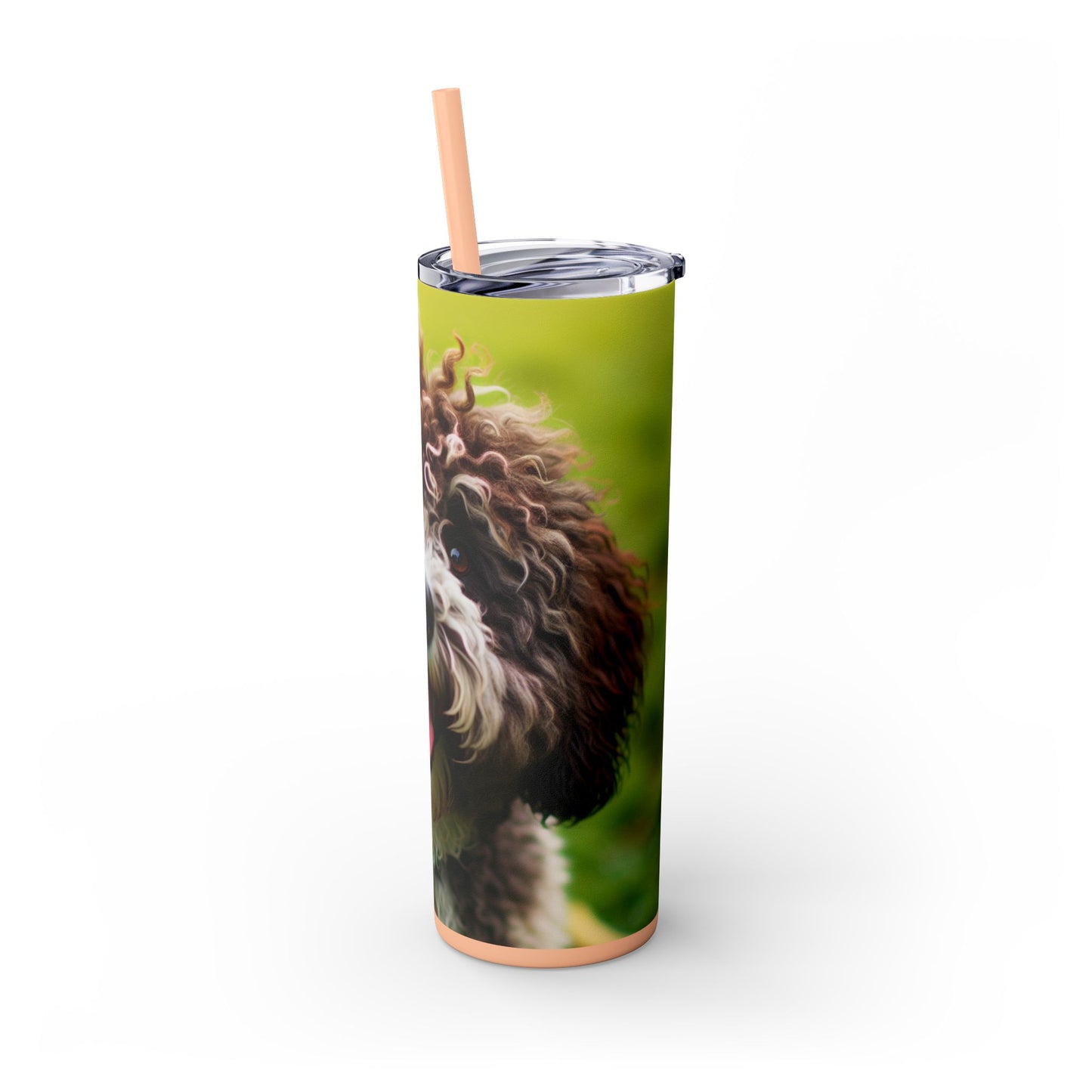 Spanish Water Dog Skinny Tumbler with Straw, 20oz