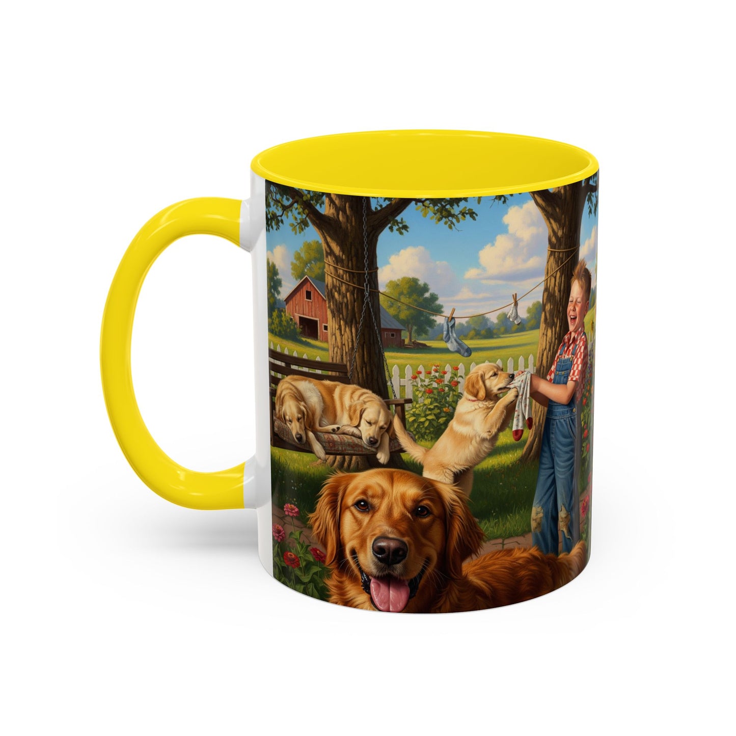 Golden Retriever Accent Coffee Mug - Perfect Gift for Dog Lovers