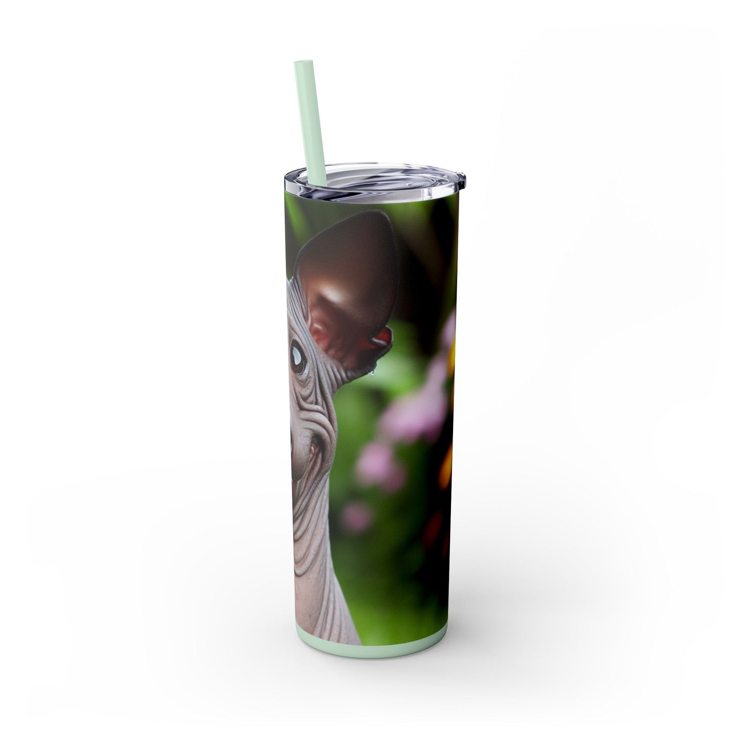 Peruvian Hairless Dog Skinny Tumbler with Straw, 20oz