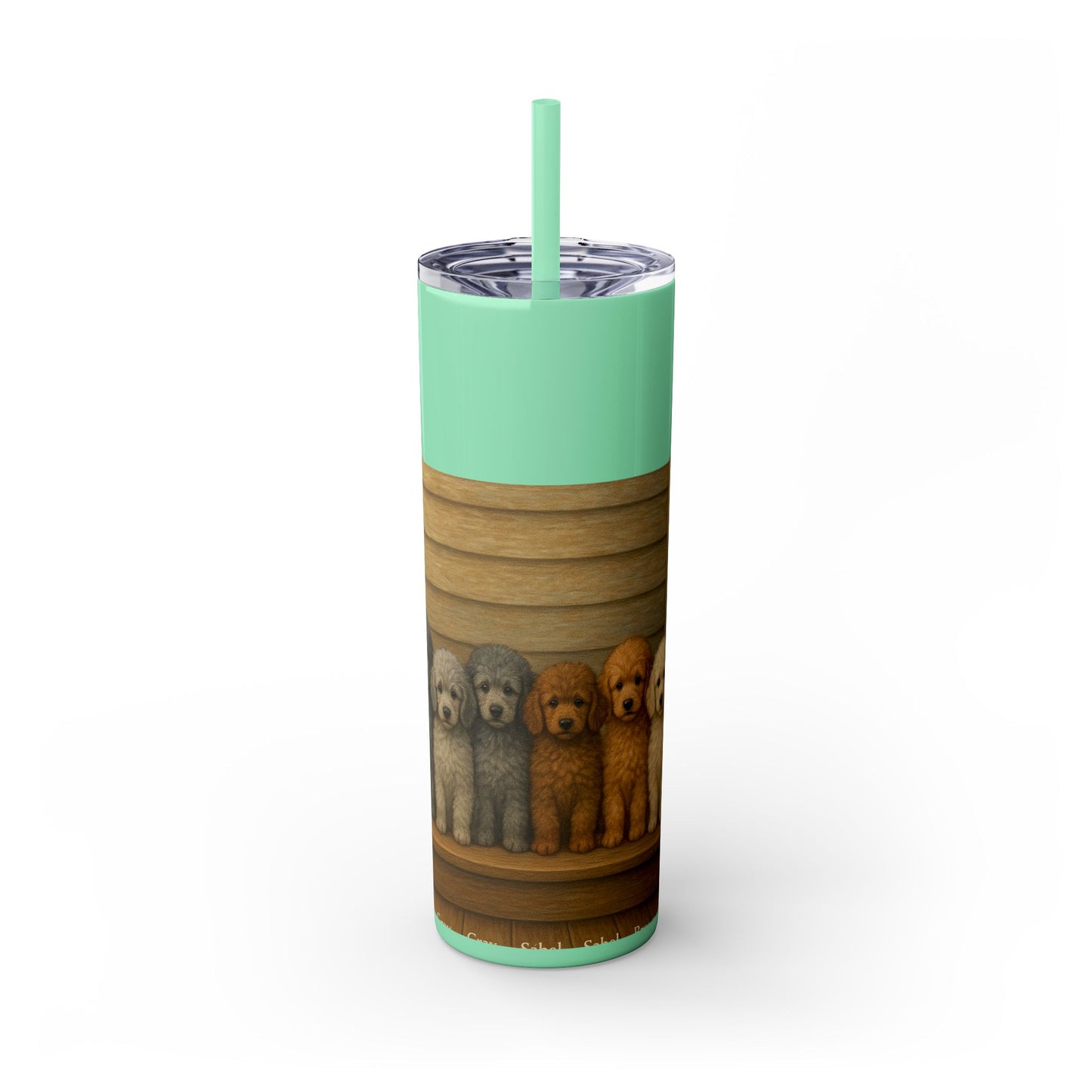 Poodle puppies Tumbler with Straw, 20oz