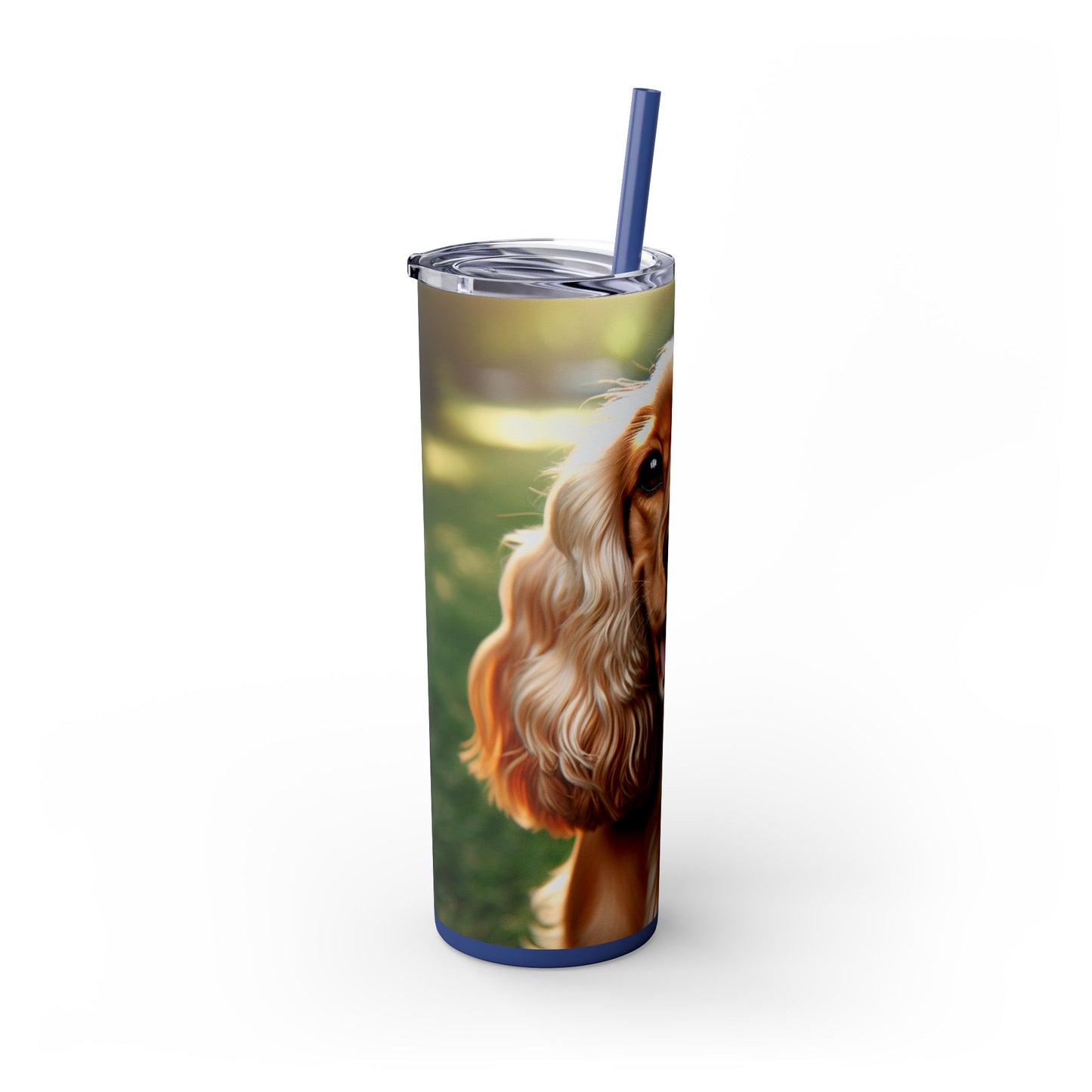 English Cocker Spaniel Skinny Tumbler with Straw, 20oz