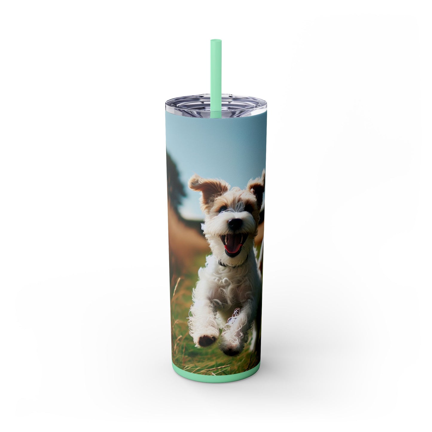 Tenterfield Terrier Skinny Tumbler with Straw, 20oz