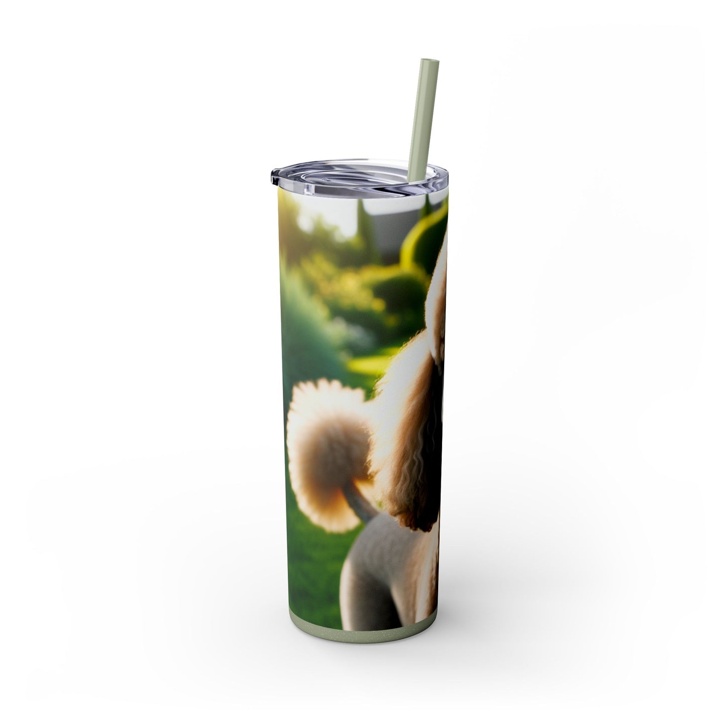 Standard Poodle Skinny Tumbler with Straw, 20oz